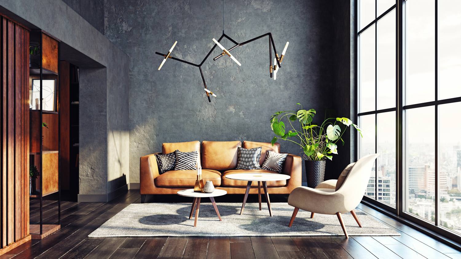 A nice living room with hardwood floo
