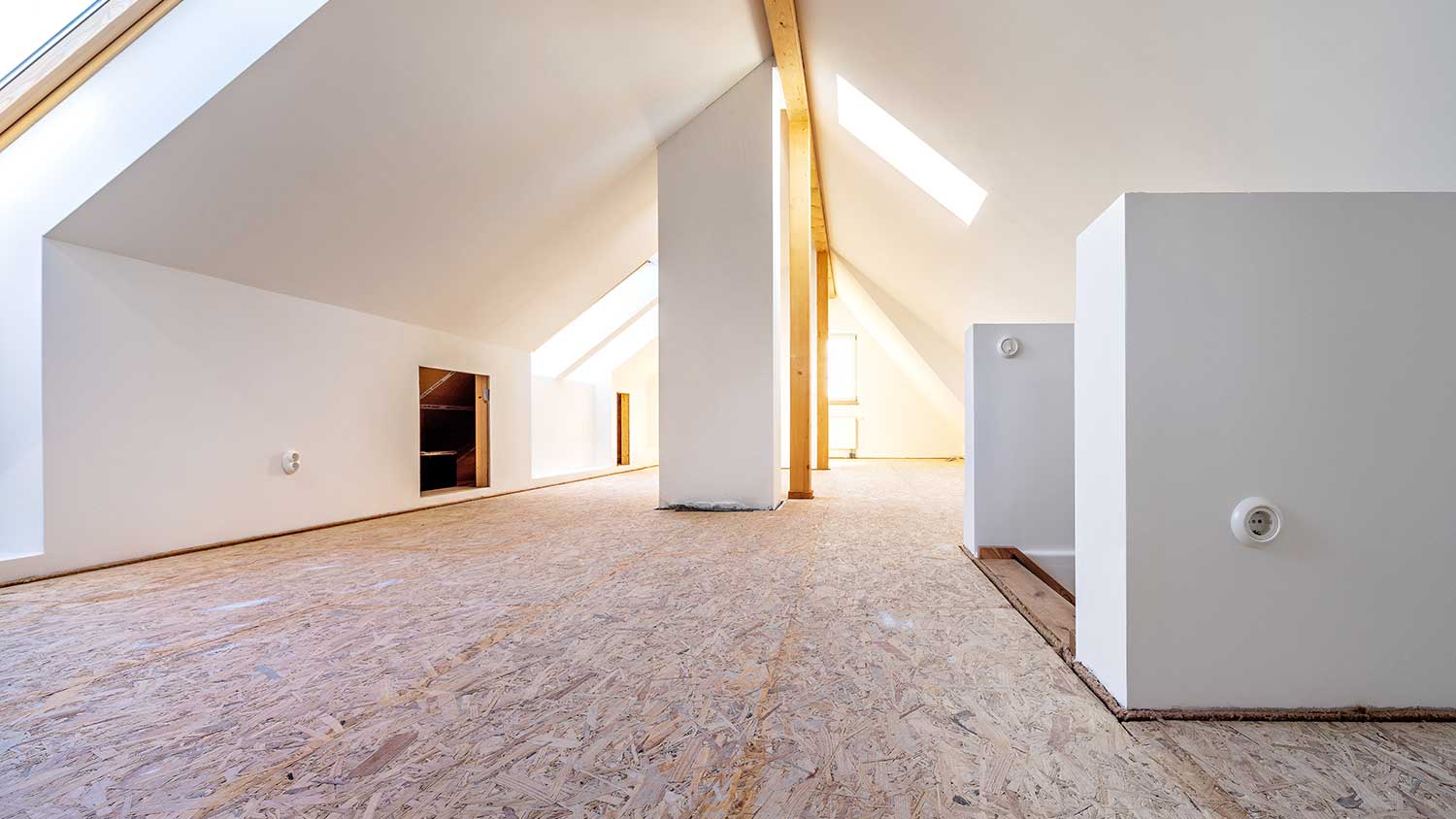 New attic with osb board subfloor