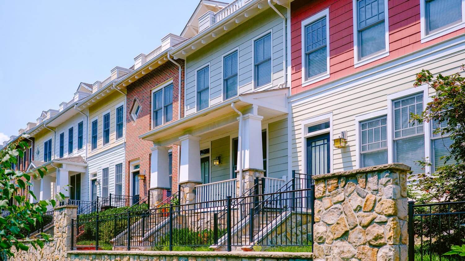 An array of colorful houses