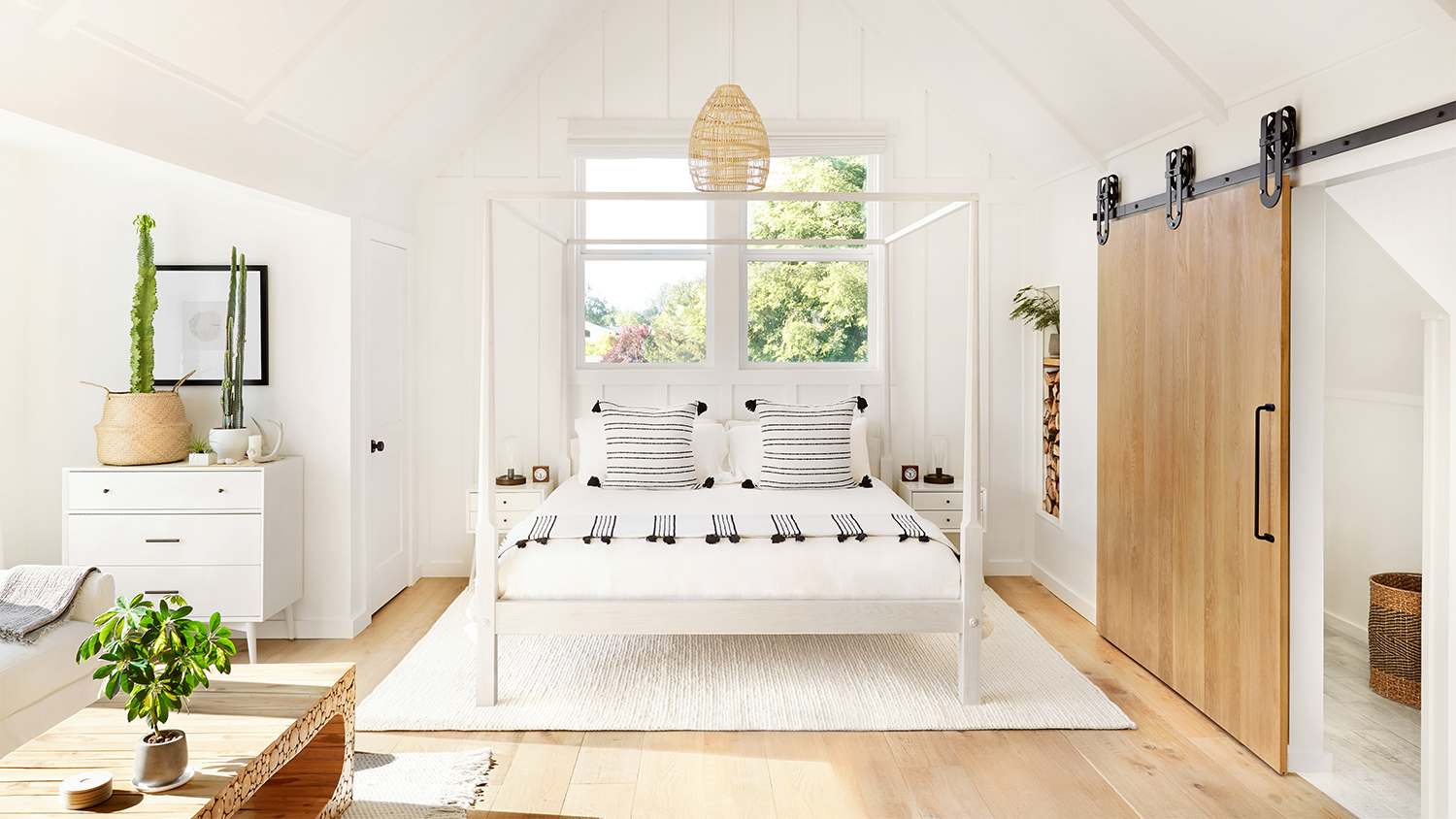 bright white farmhouse bedroom