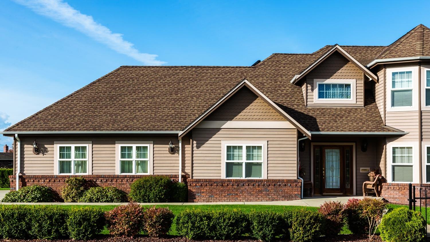 The exterior of a house on a sunny day