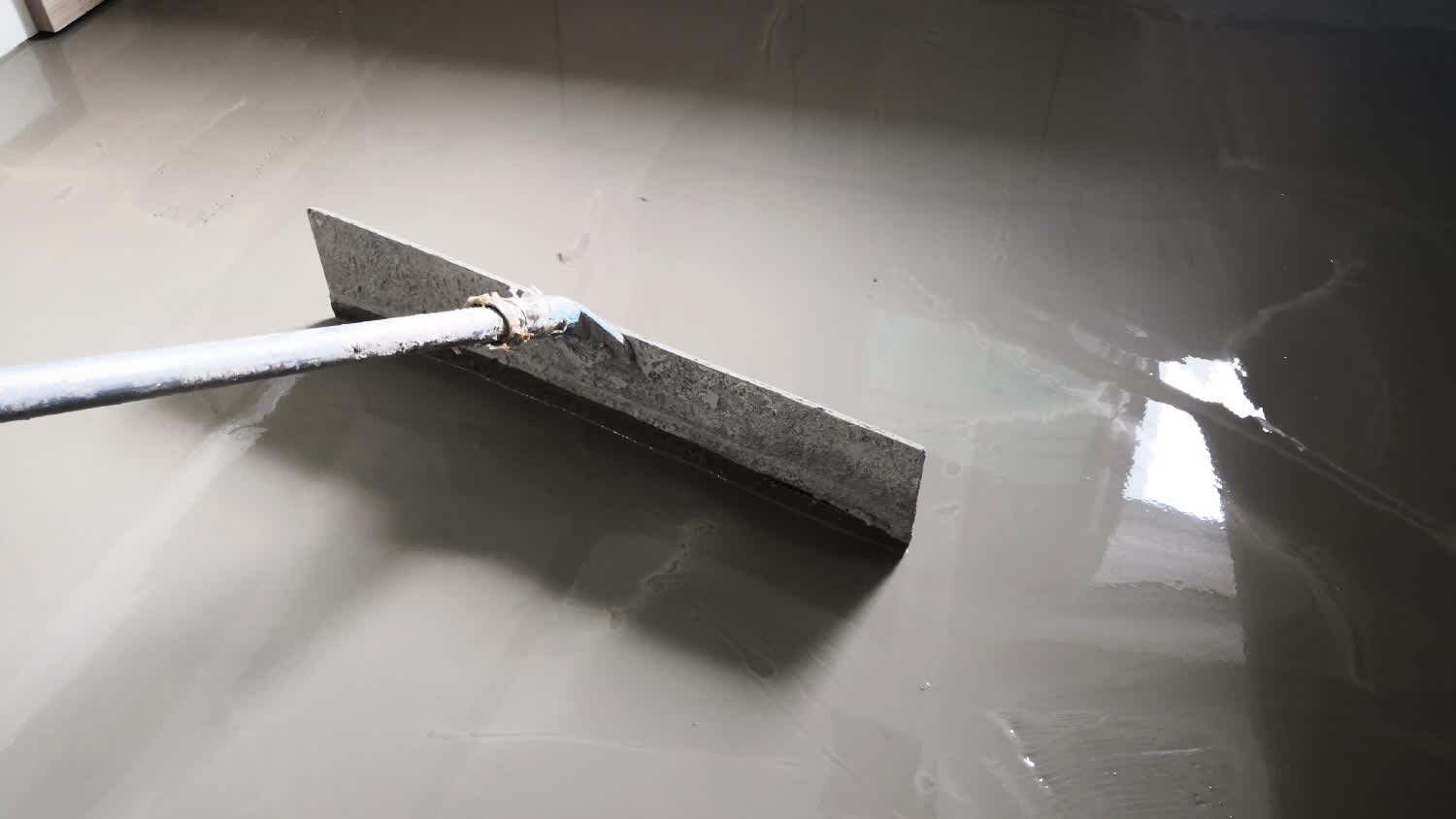 A concrete floor installation