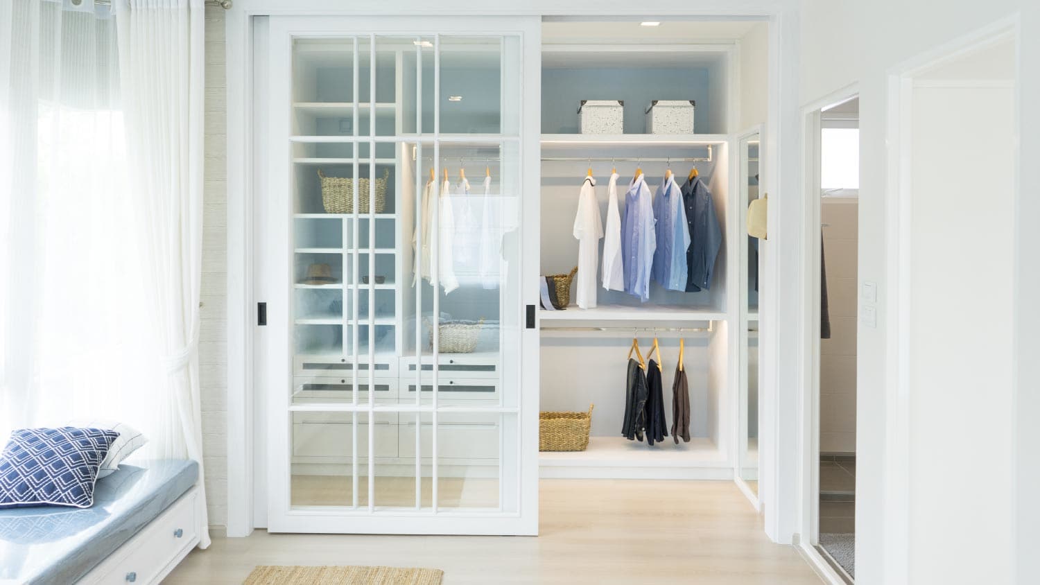 A white modern wardrobe