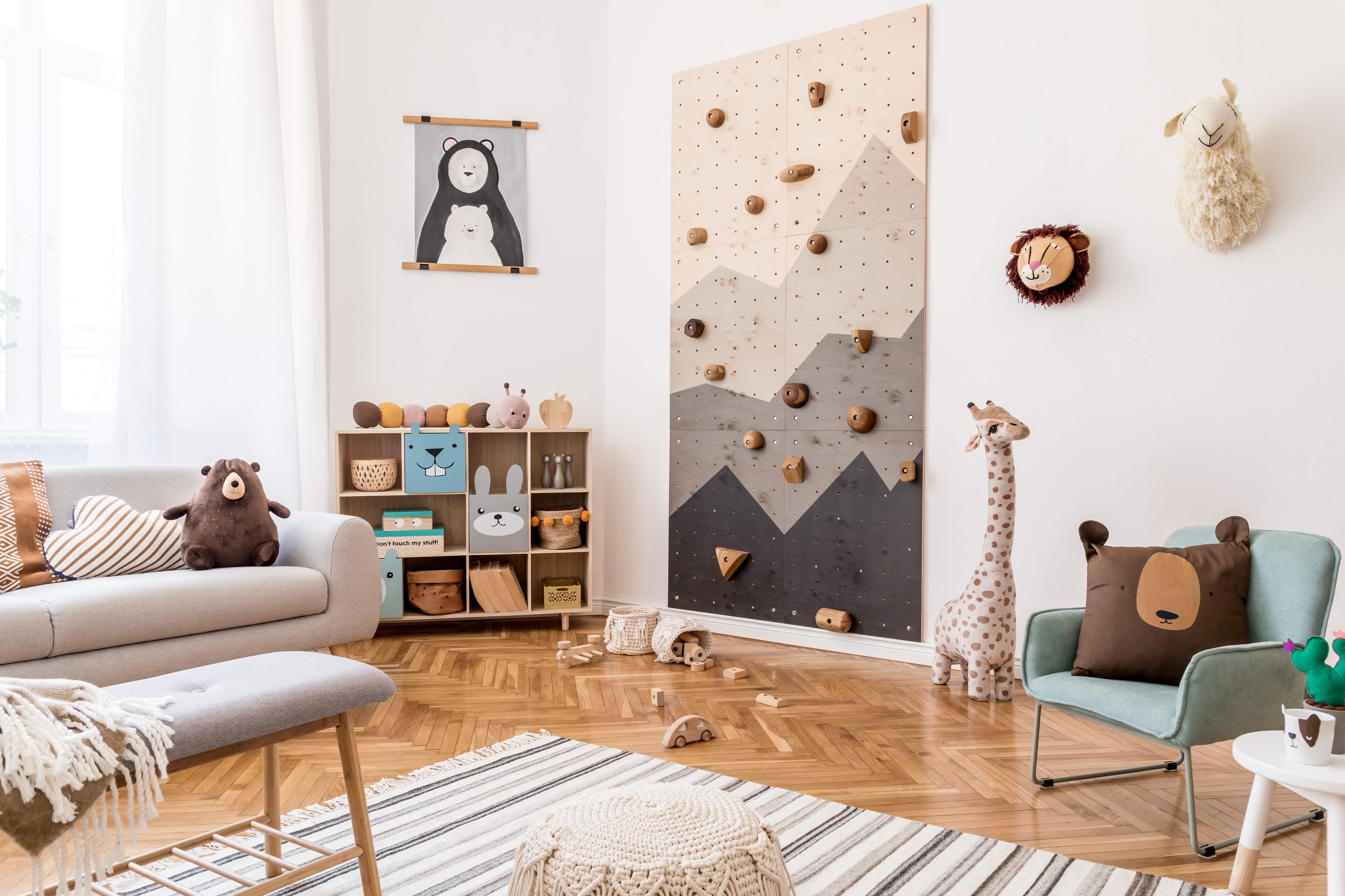 Rock climbing wall in home
