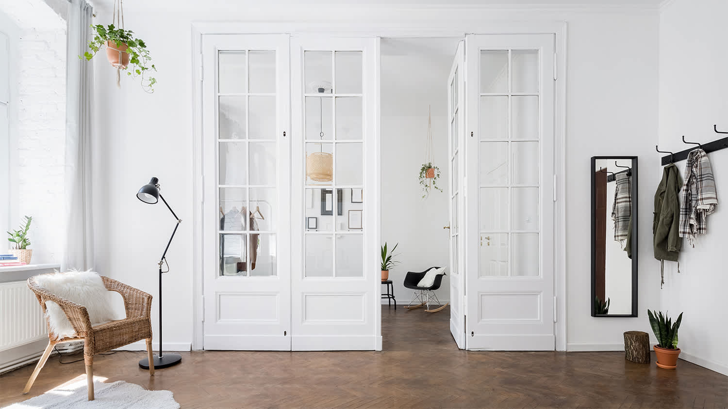 white interior doors in apartment