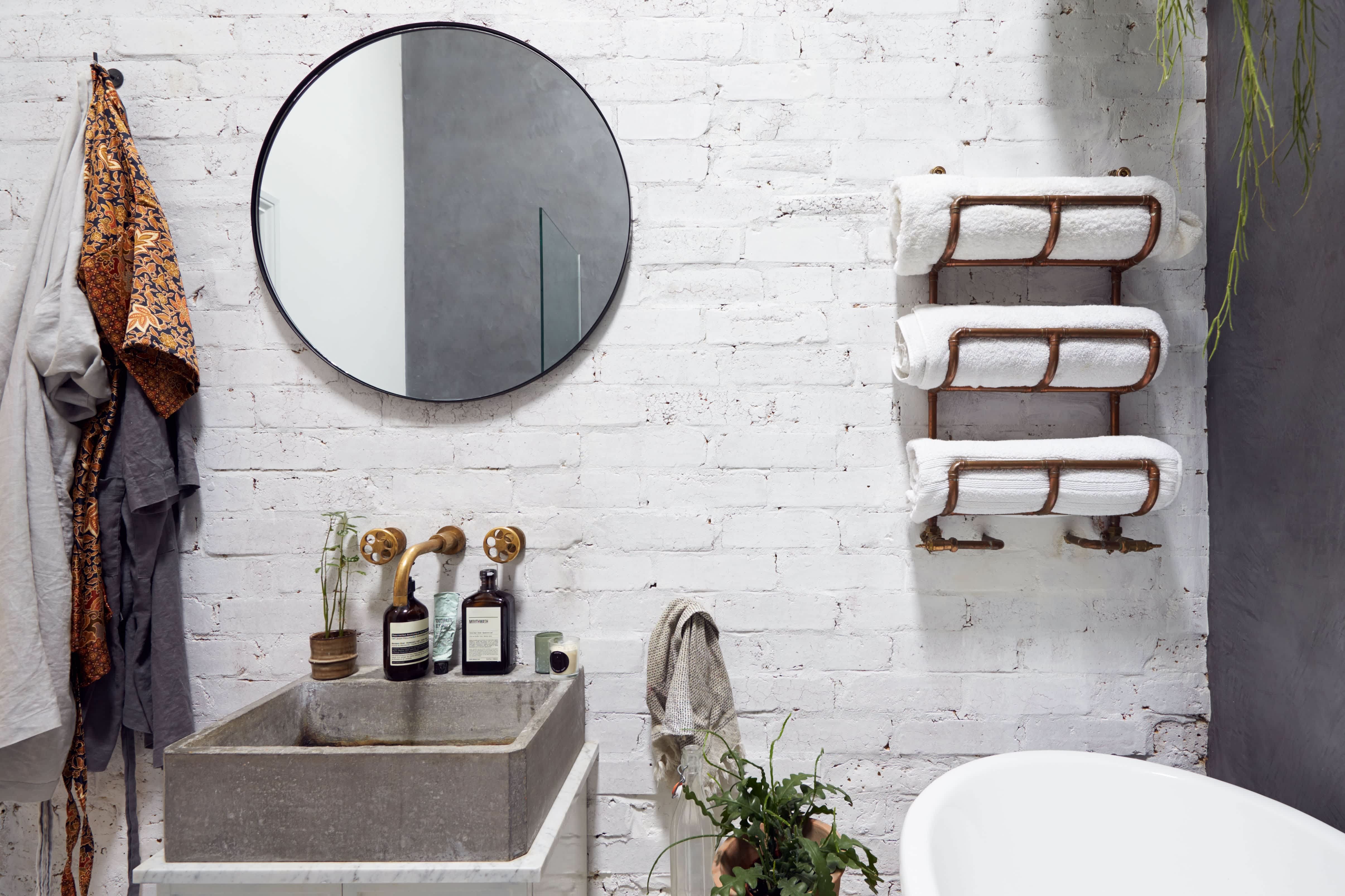 Industrial inspired bathroom decor