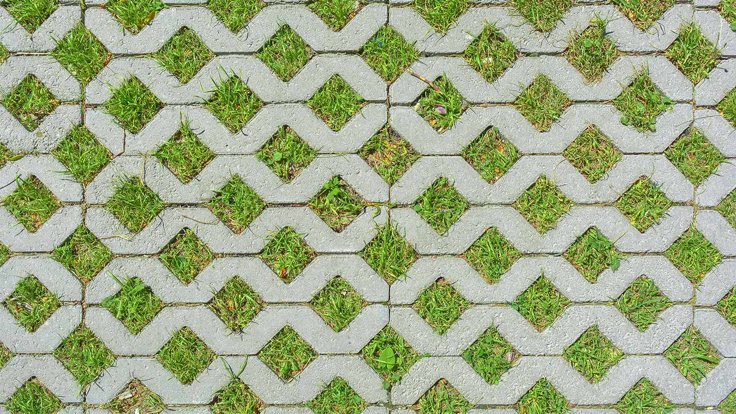 close-up geometric paver pattern