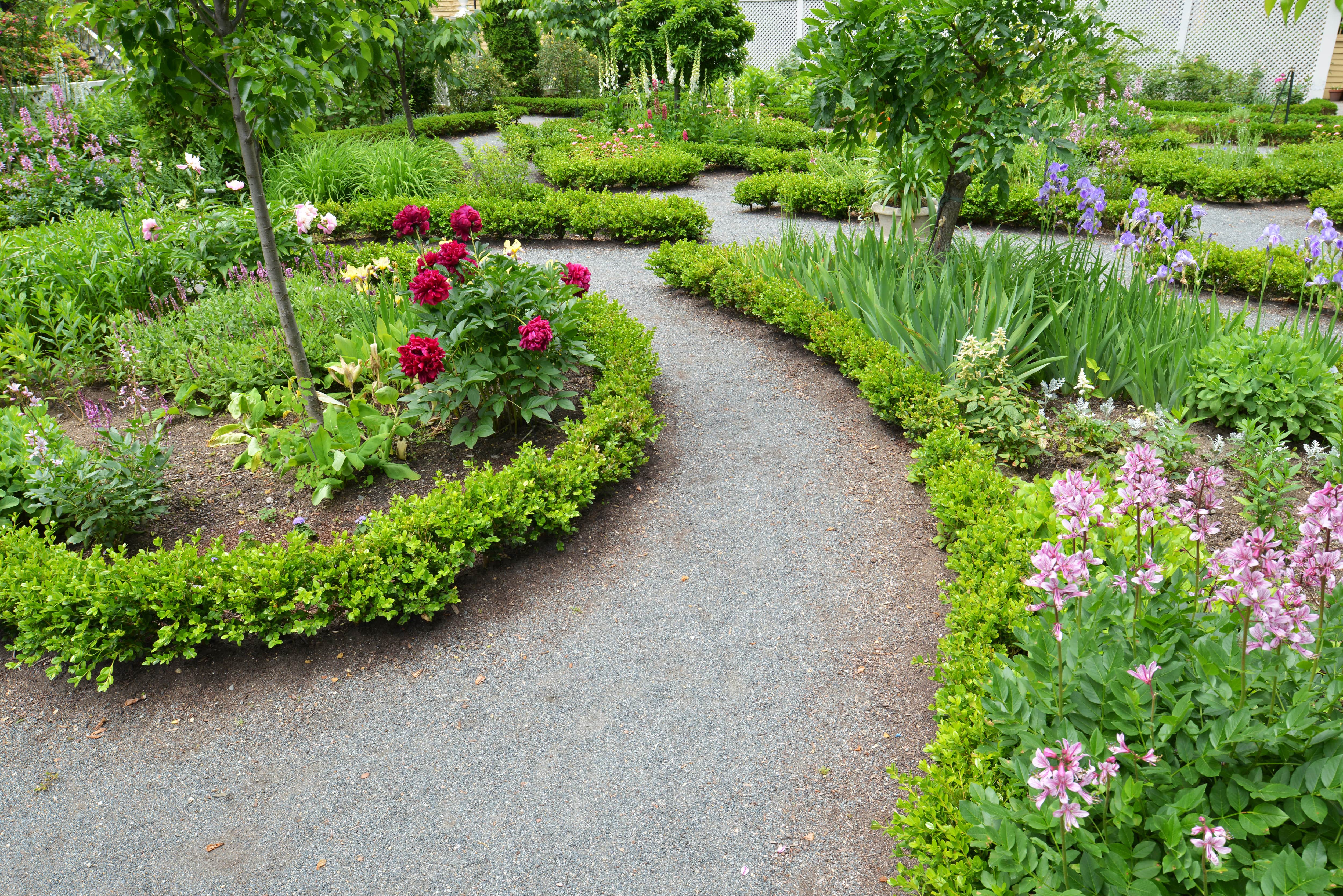 Crushed stone path in a garden