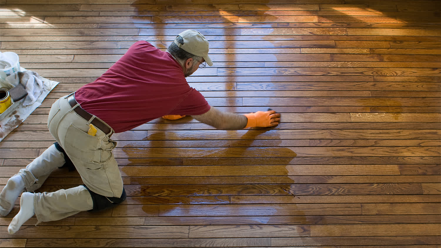 staining hard wood floors