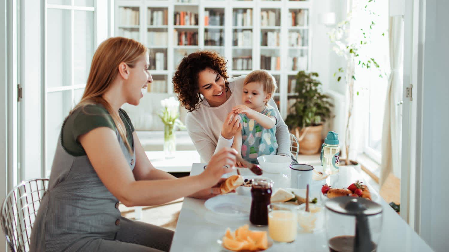 A family having breakfast