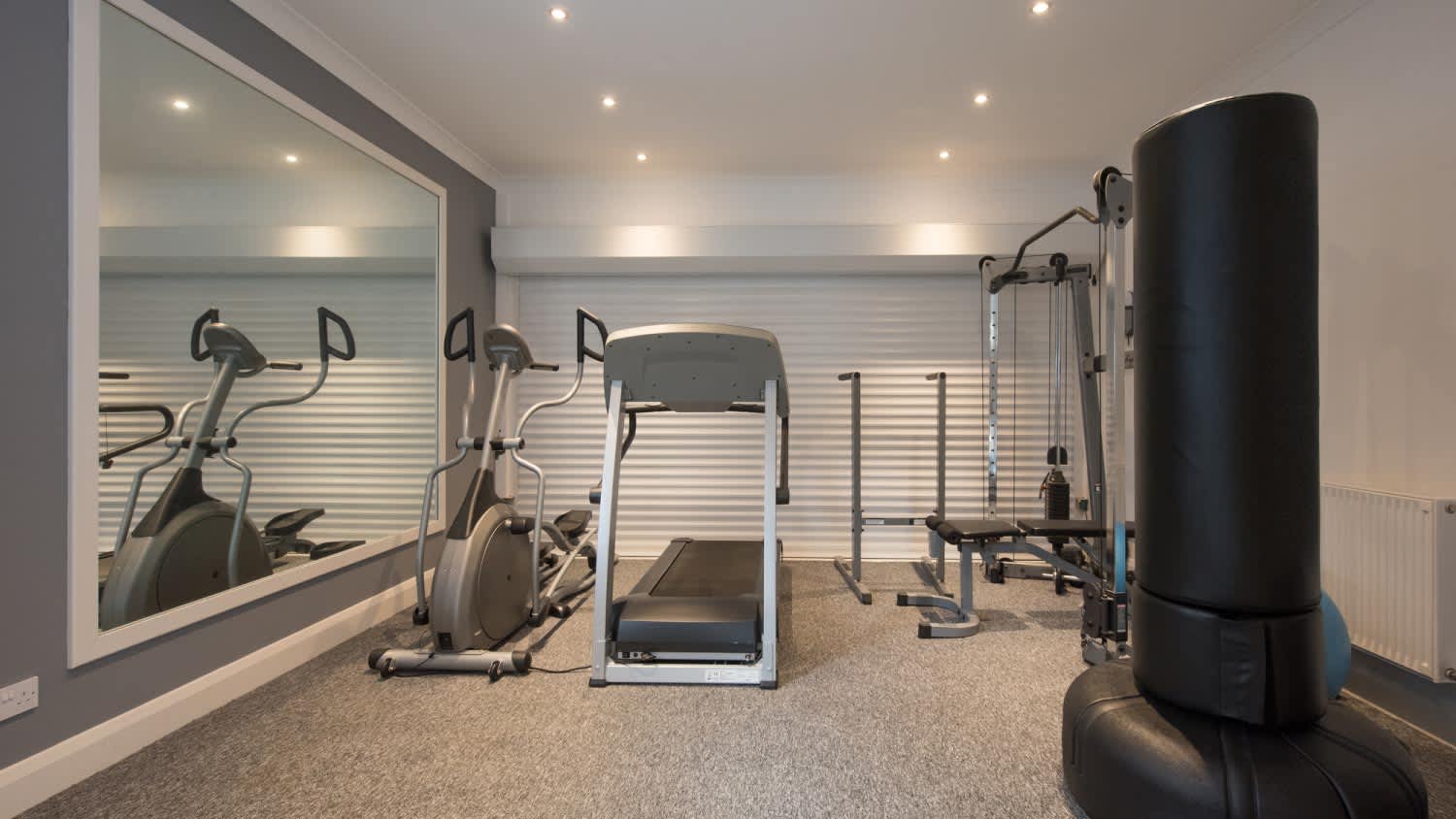 A general interior view of a home gym