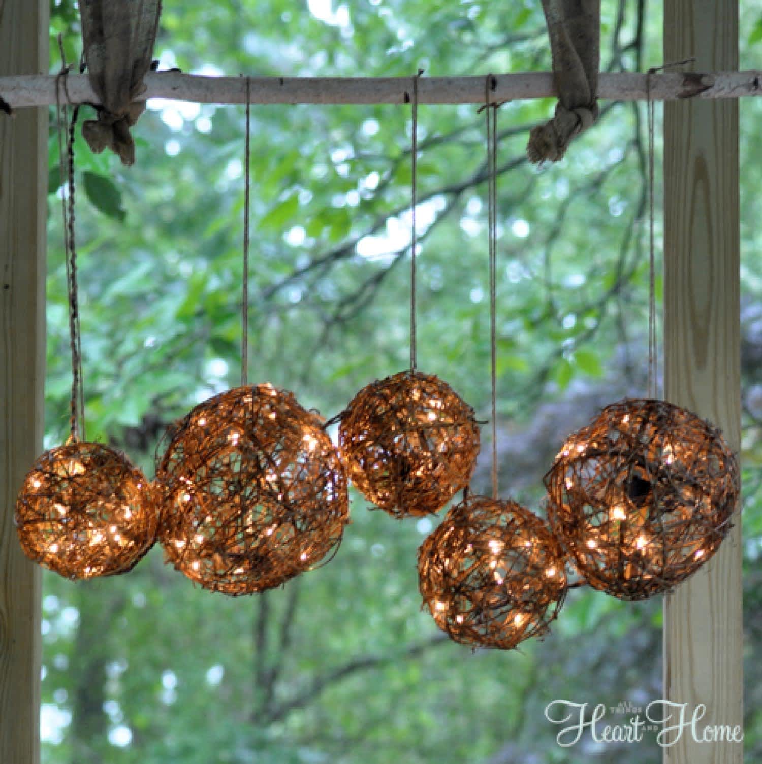 A DIY outdoor chandelier