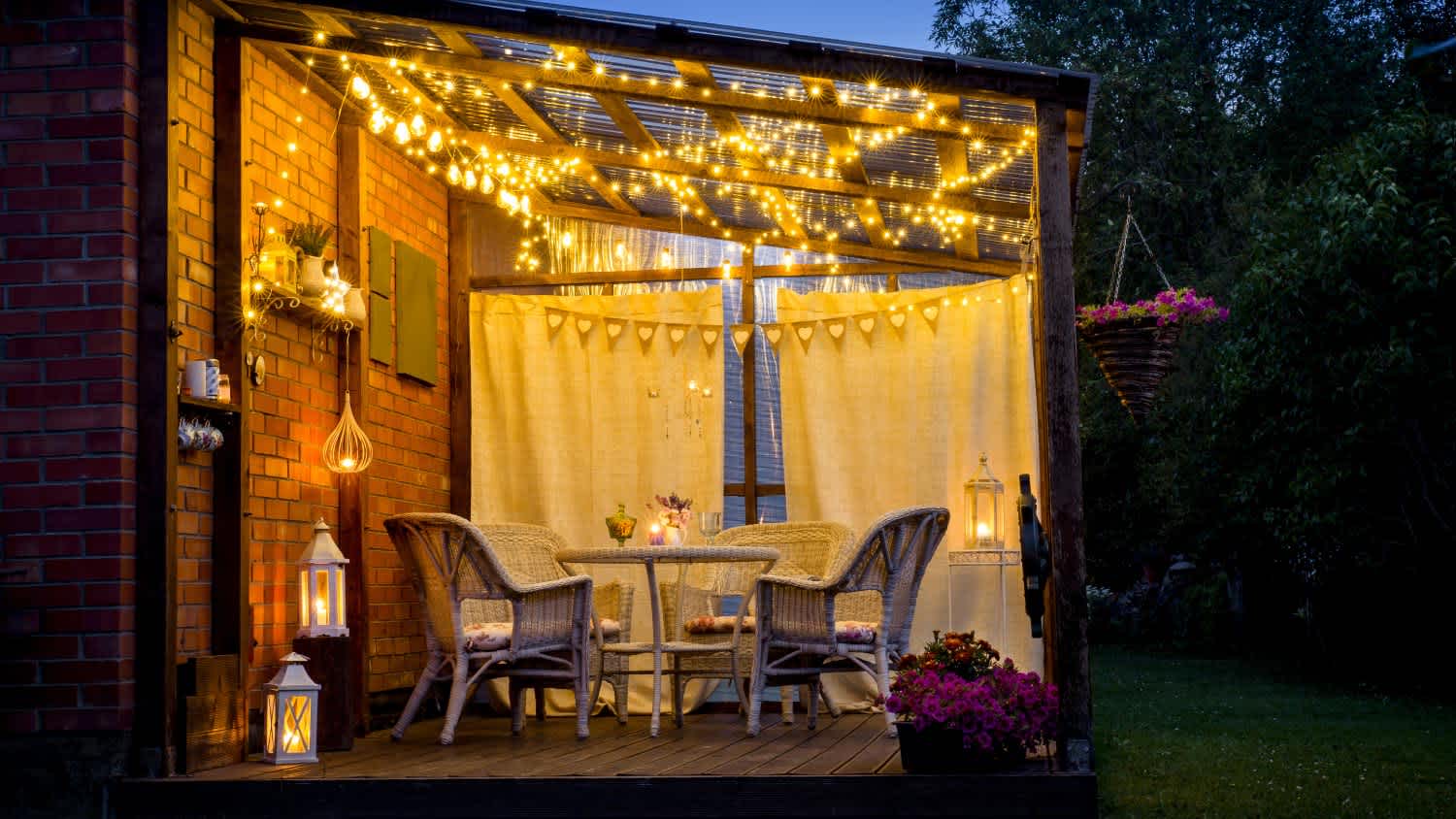 A cozy outdoor terrace