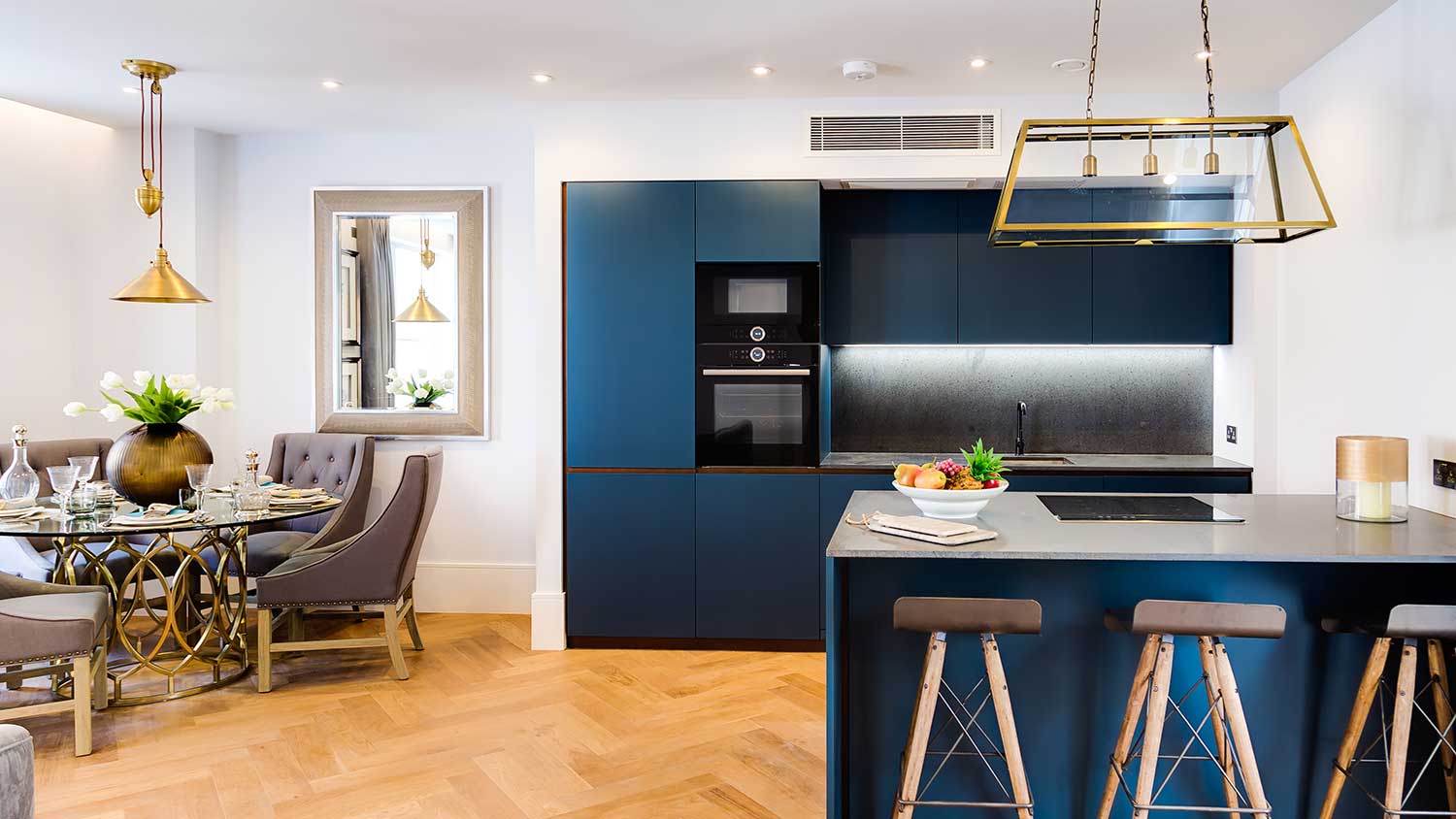 Open concept kitchen and dining room