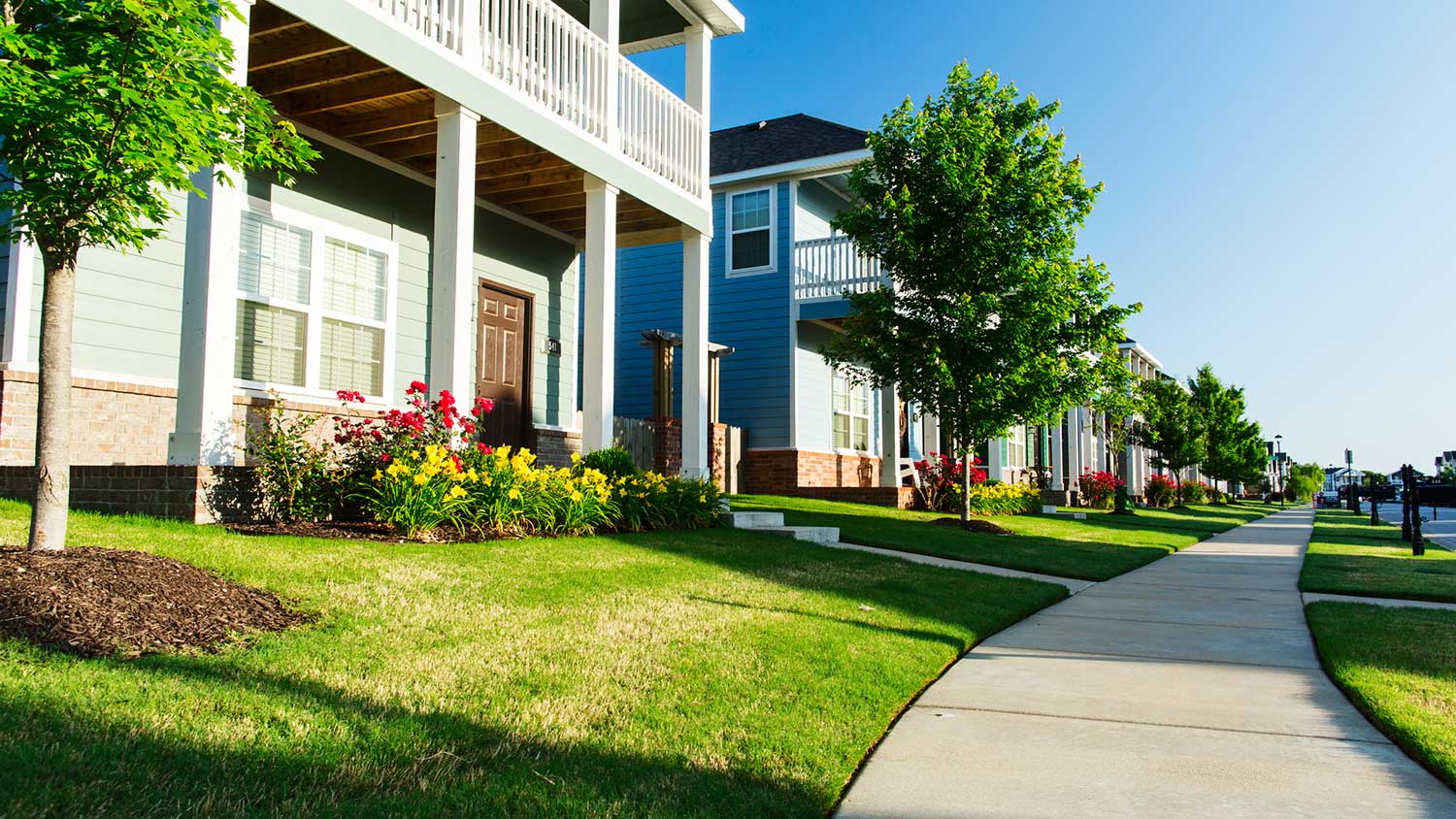 New town homes in a residential neighborhood