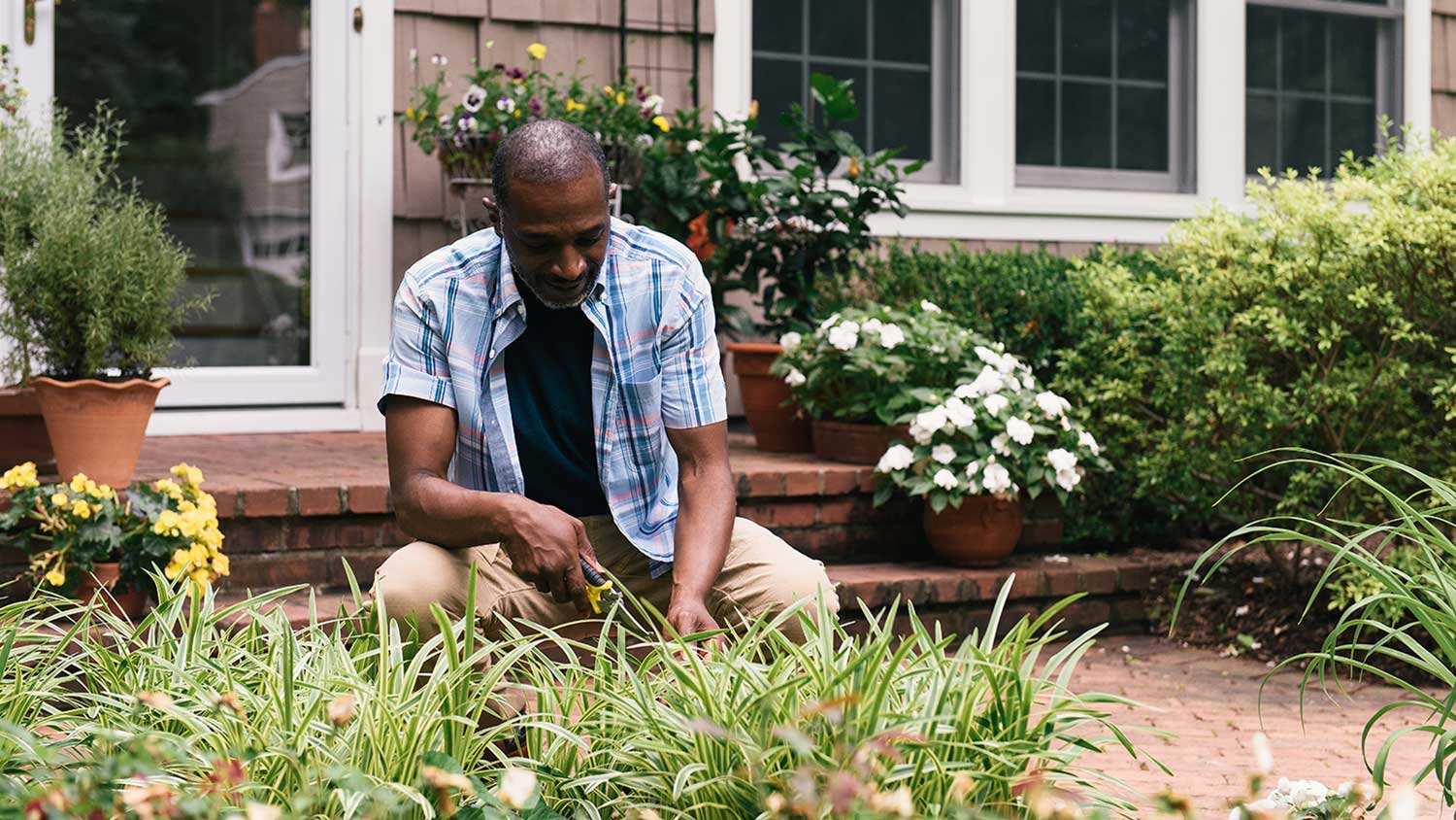 Man gardening