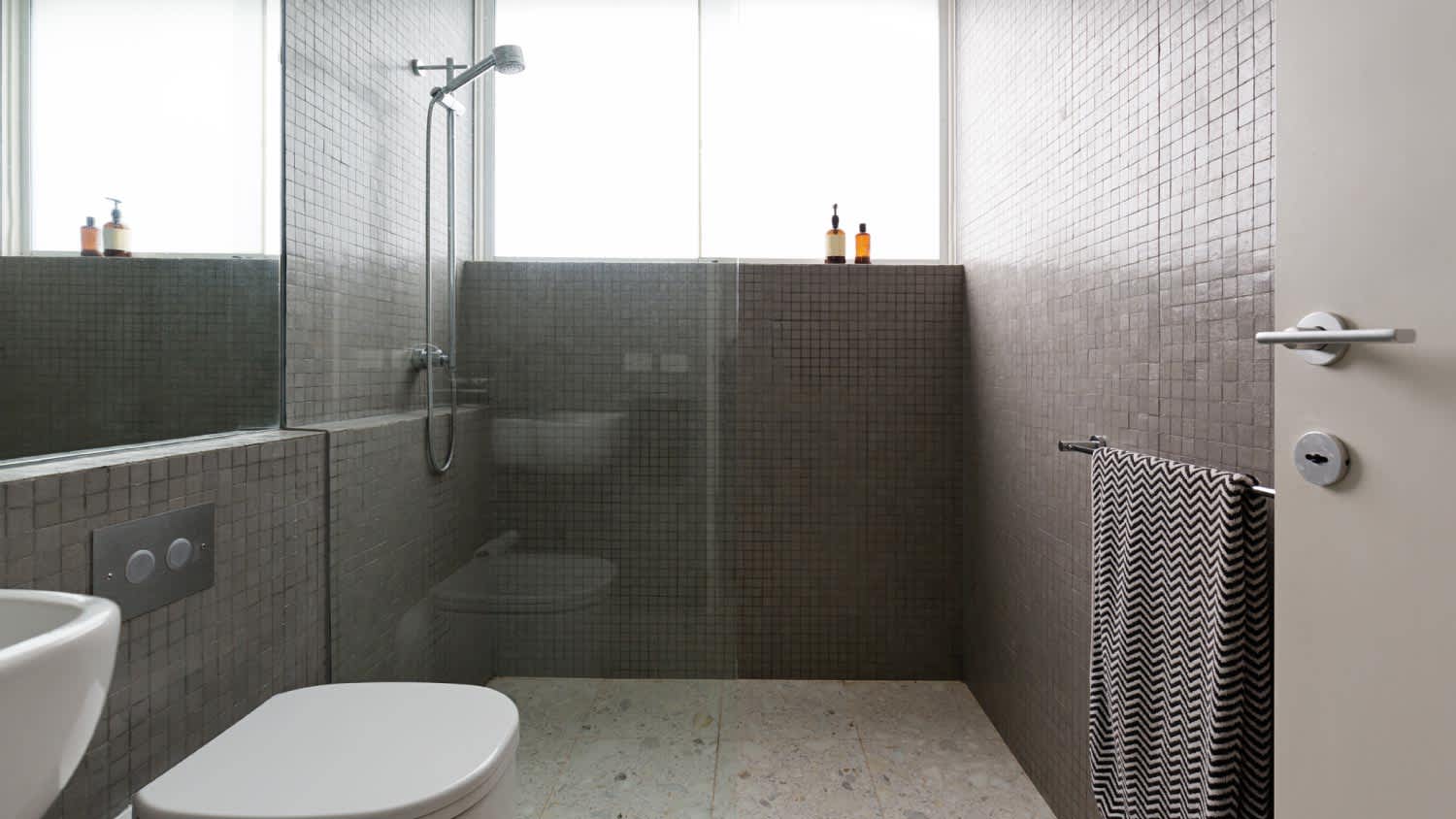 A modern walk in shower