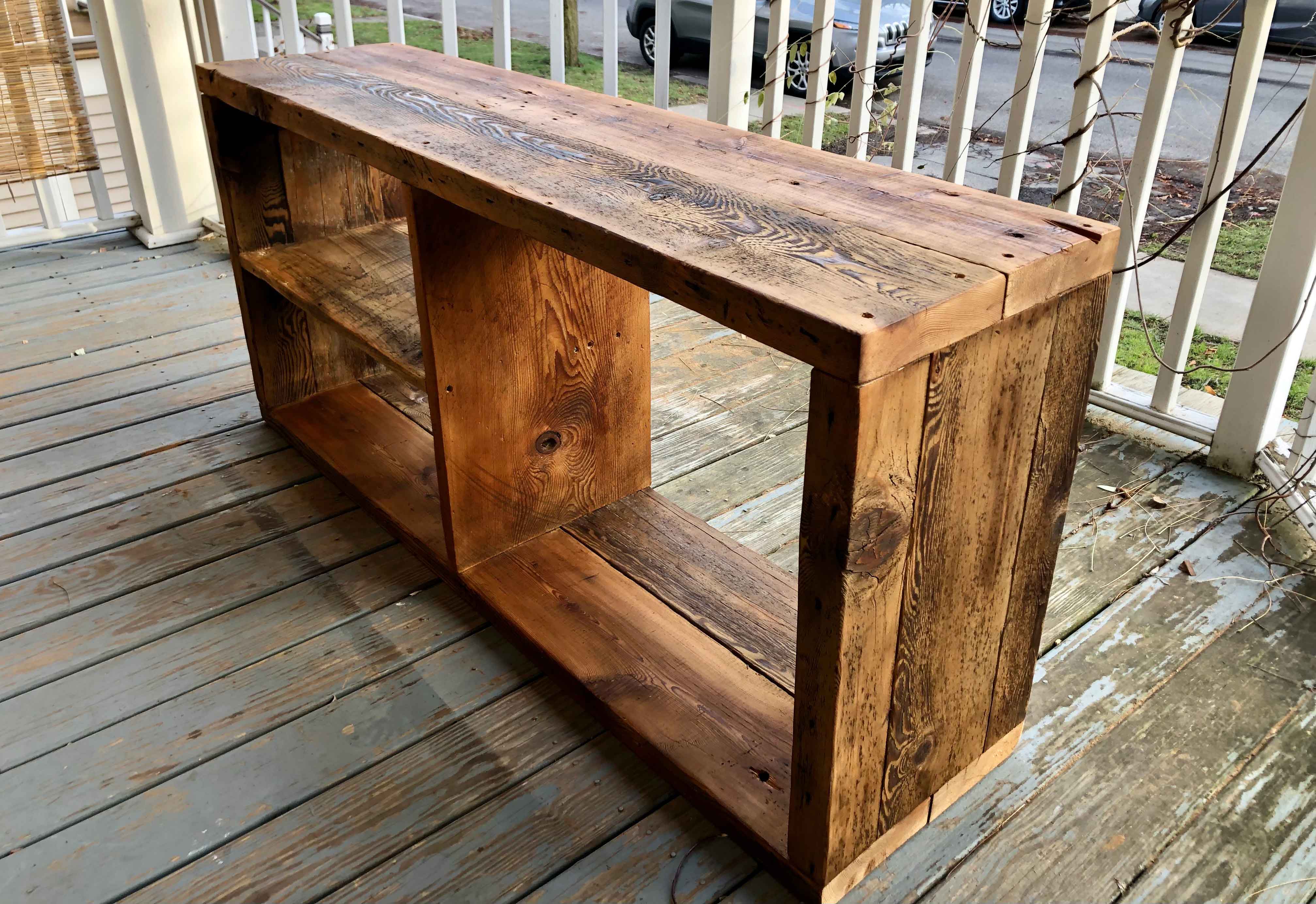 Handcrafted reclaimed barn wood bookshelf
