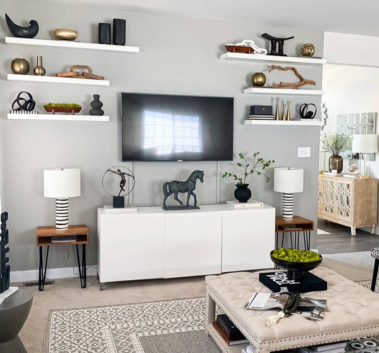 Gallery Wall Floating Shelves Television