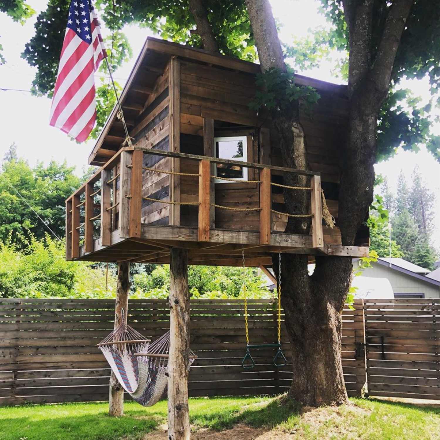 classic backyard treehouse