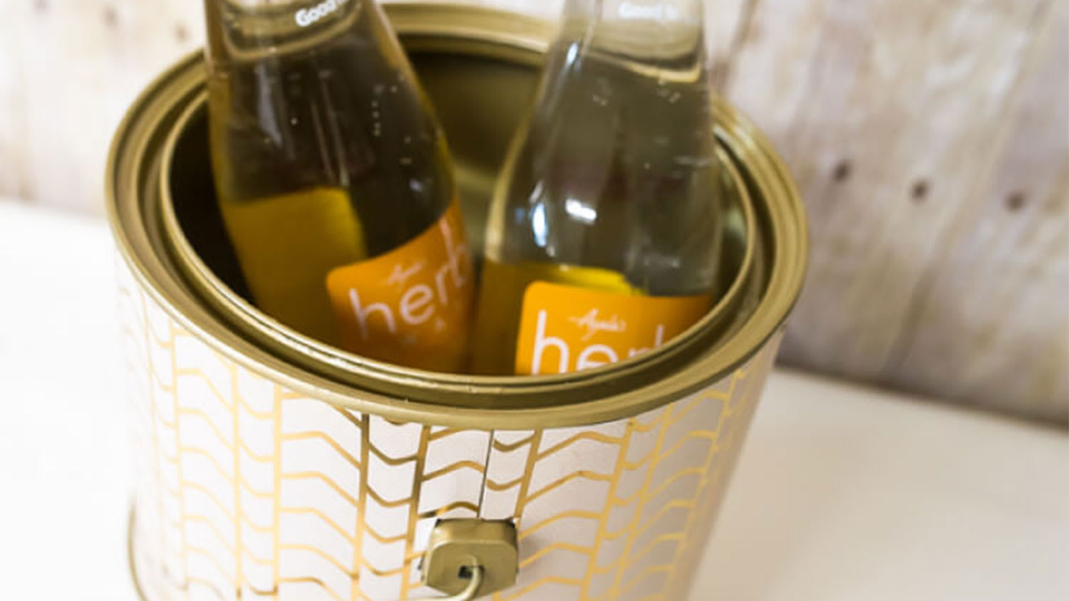Paint can used as ice bucket
