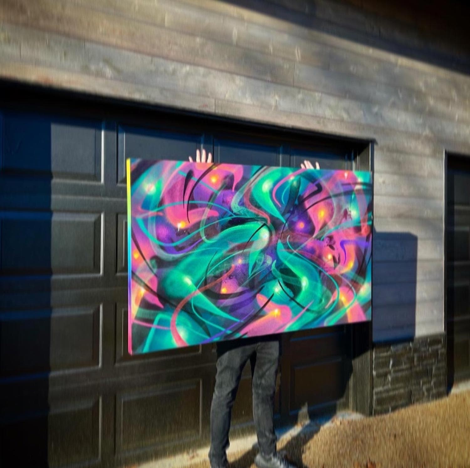 Folek painting a canvas