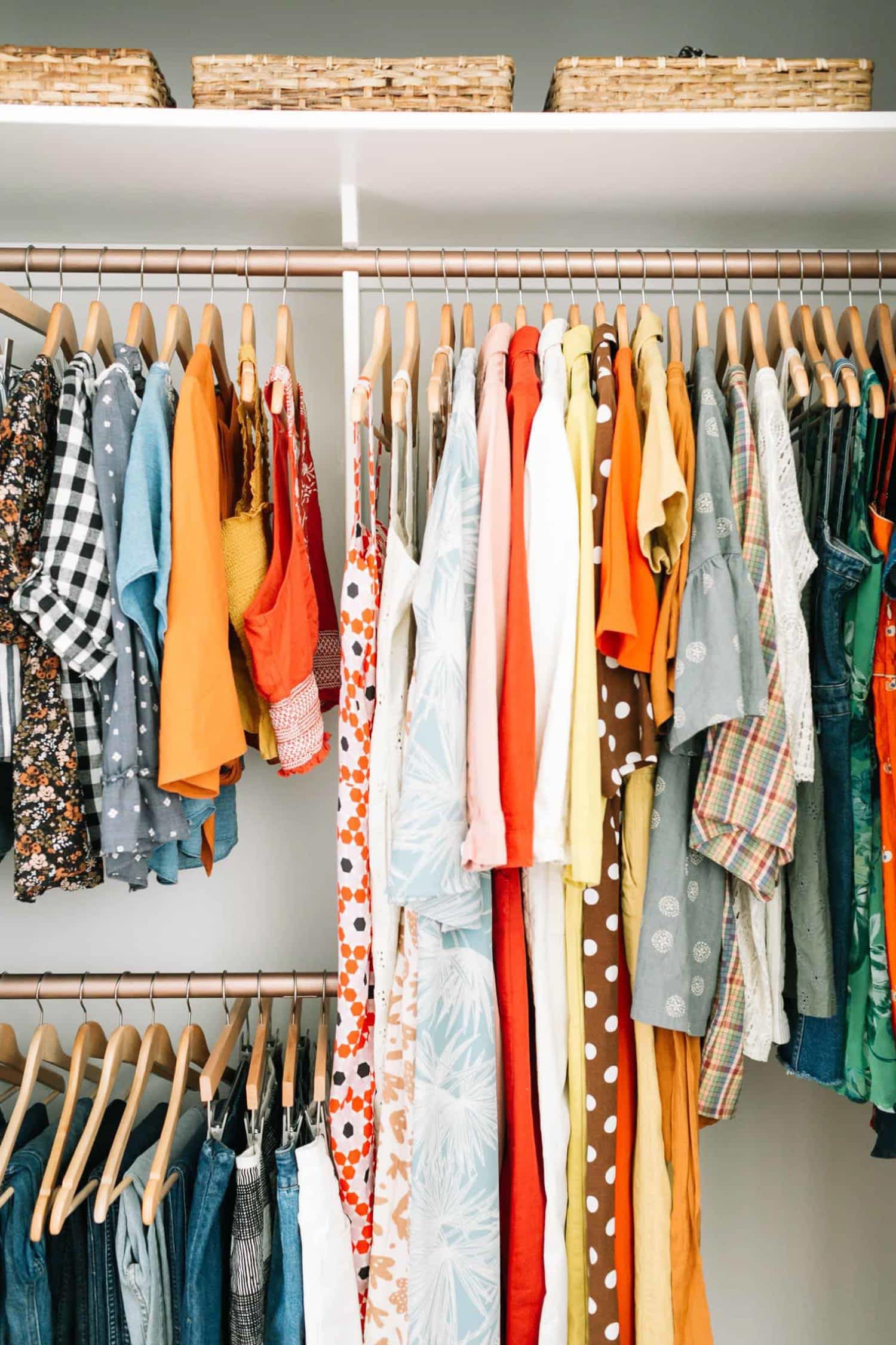 A closet with gold bars