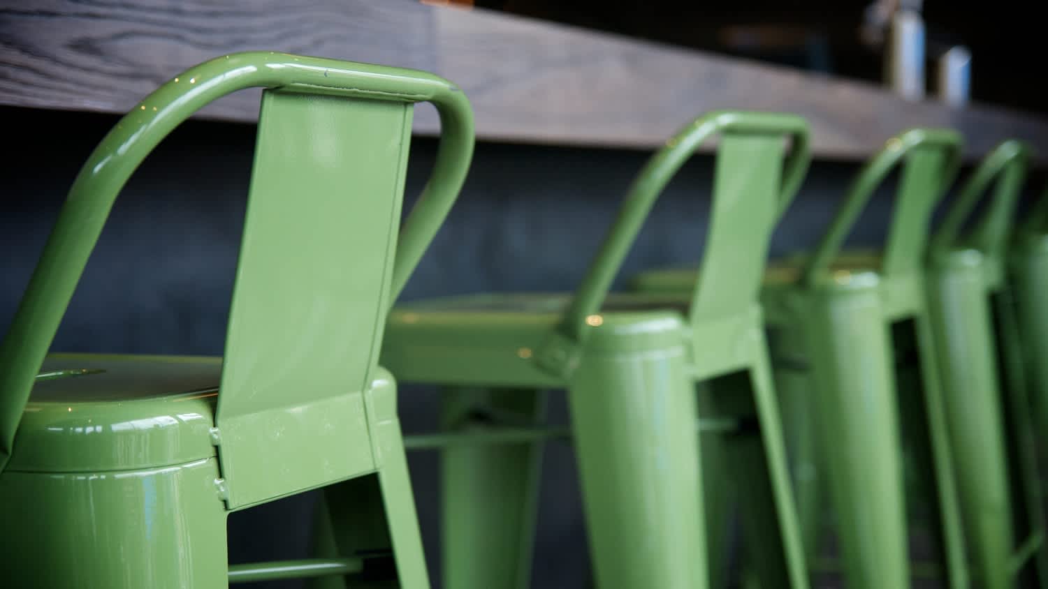 Green bar stools