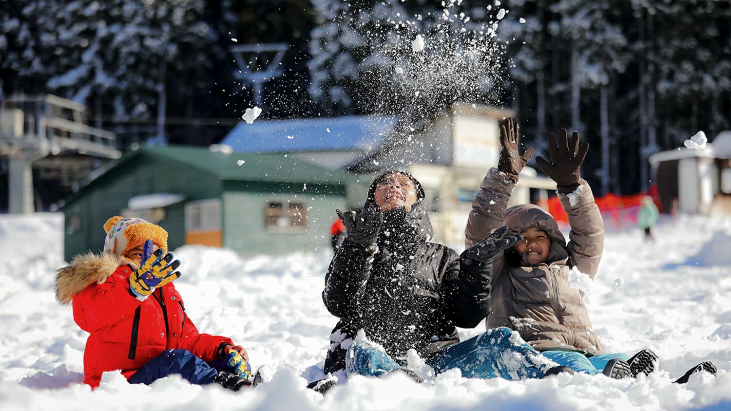 Children playing in snow