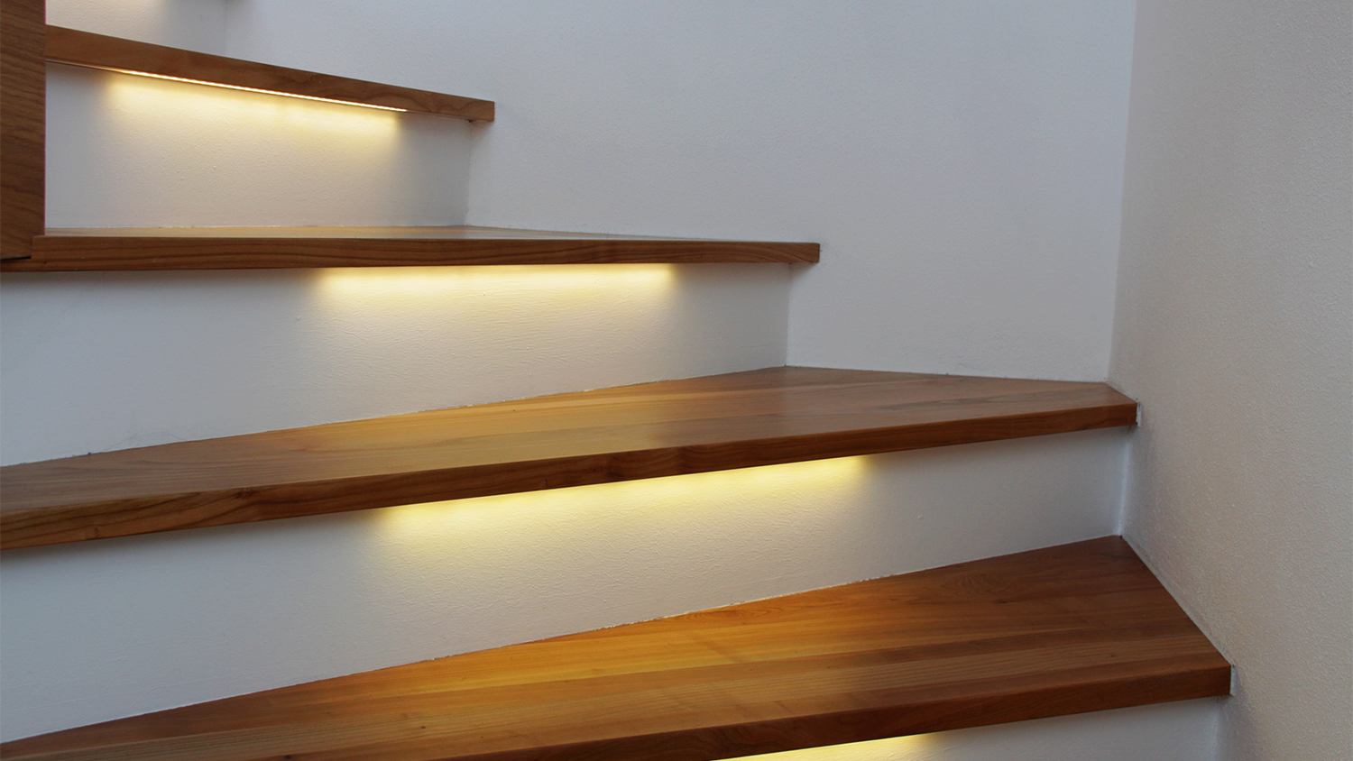 Stairs with hidden LED strip light