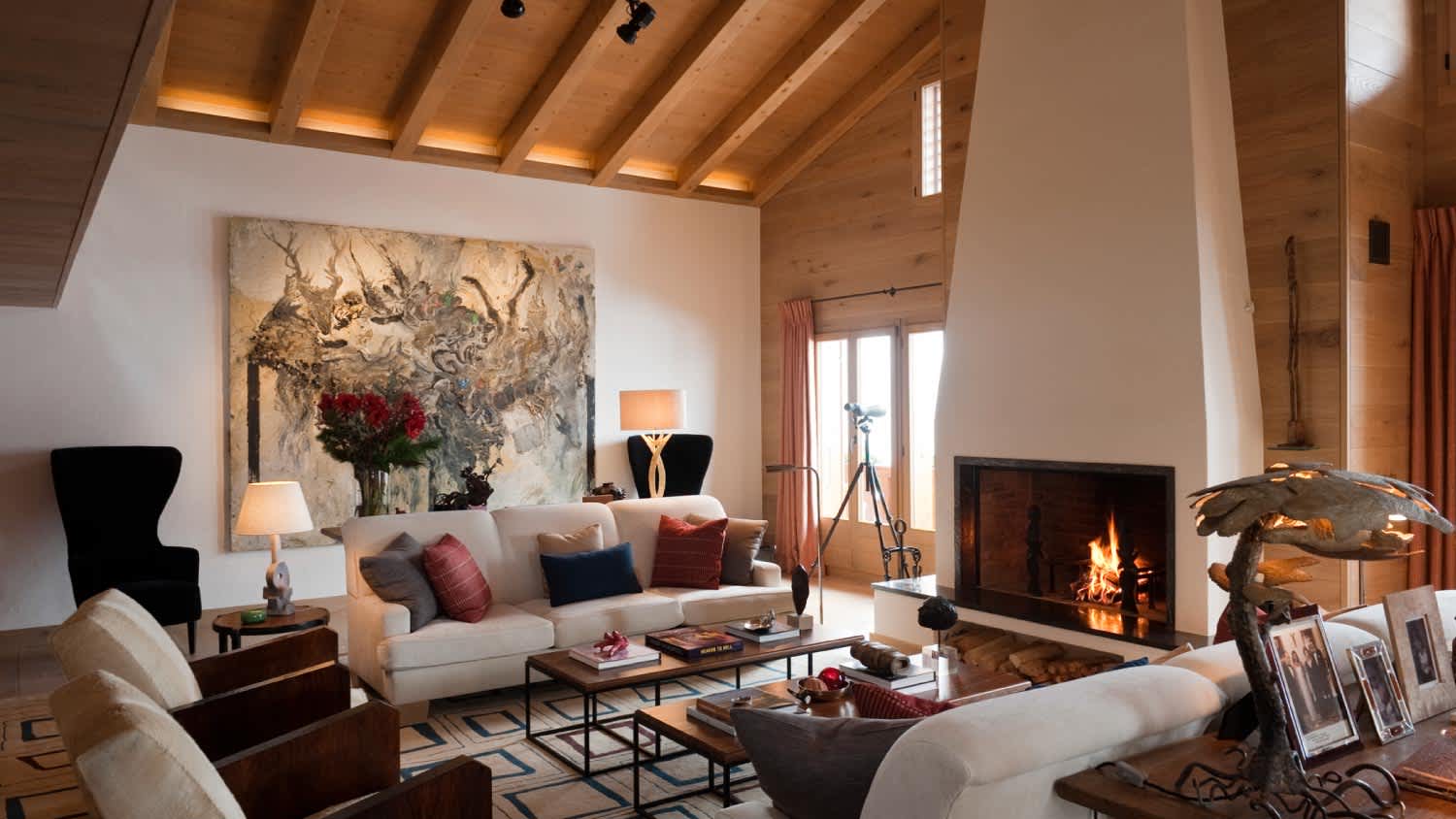 A chalet with interior designed