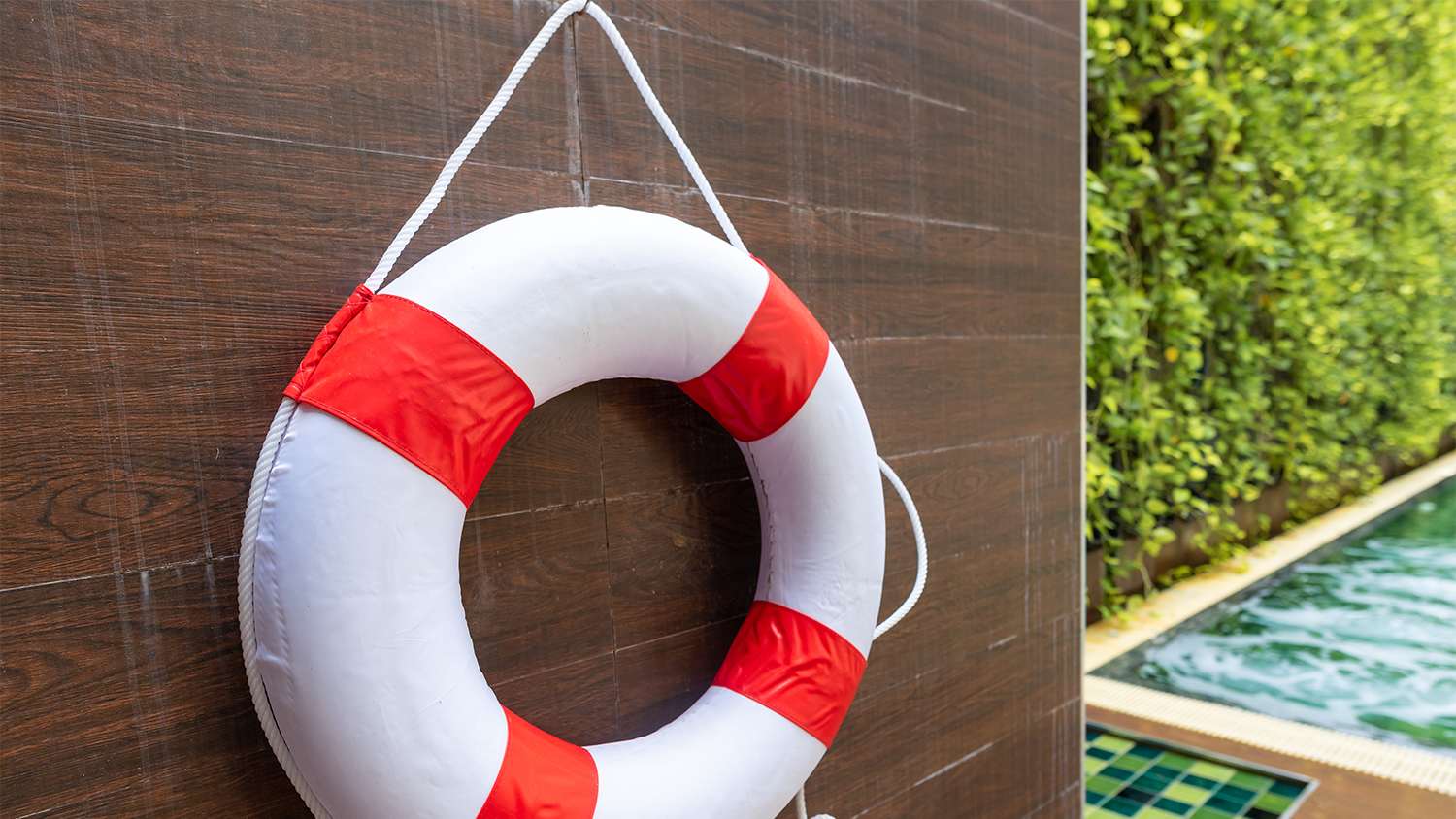 life buoy hanging on fence