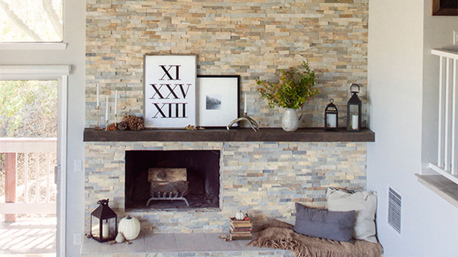 Cozy fireplace