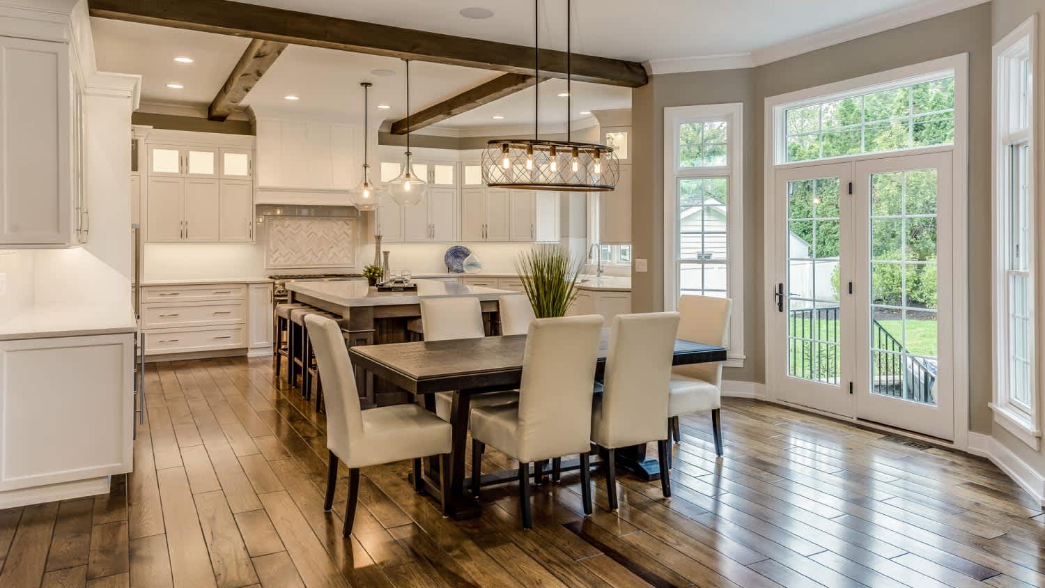 A dining area with side chairs