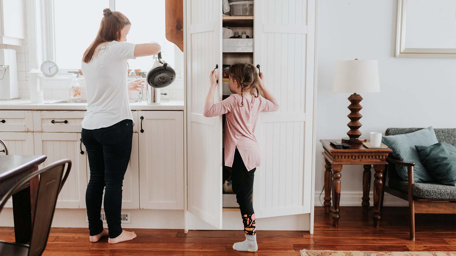 Mother daughter kitchen cabinets