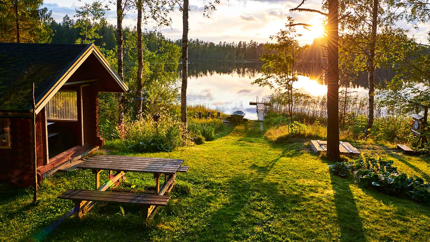 Cottage by a lake