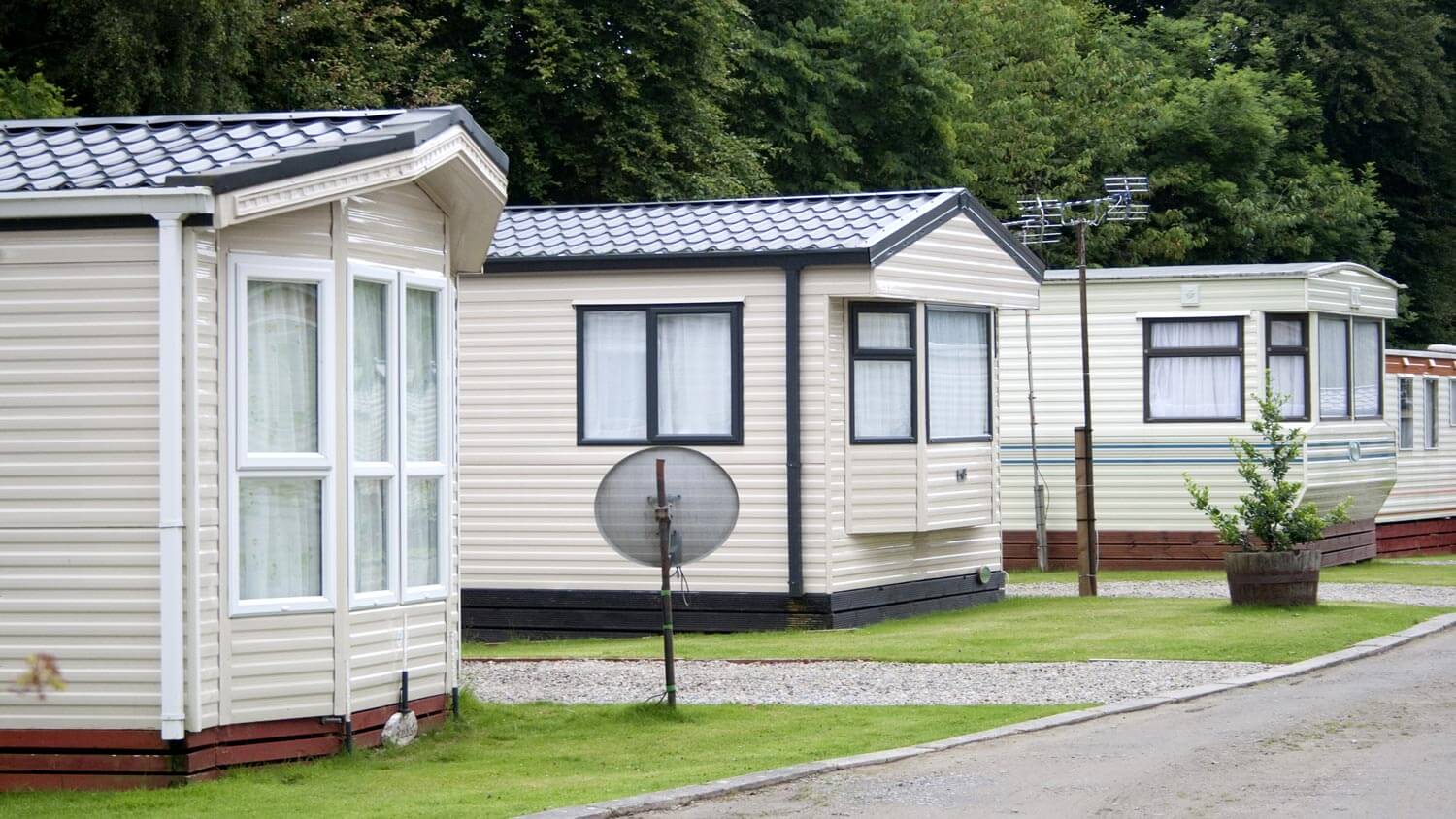 An array of mobile homes