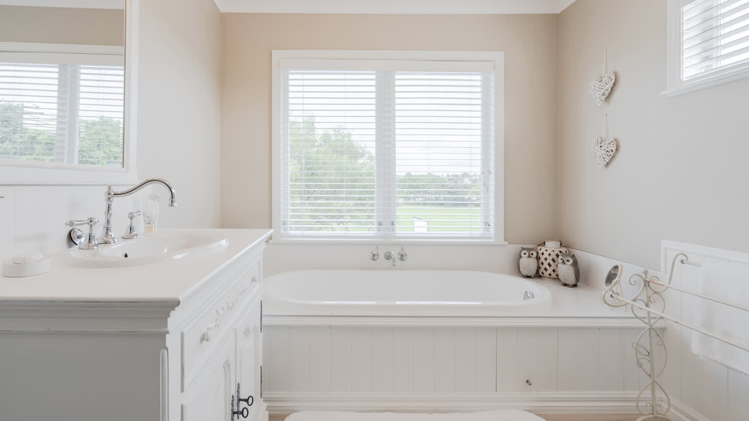 A bright traditional bathroom