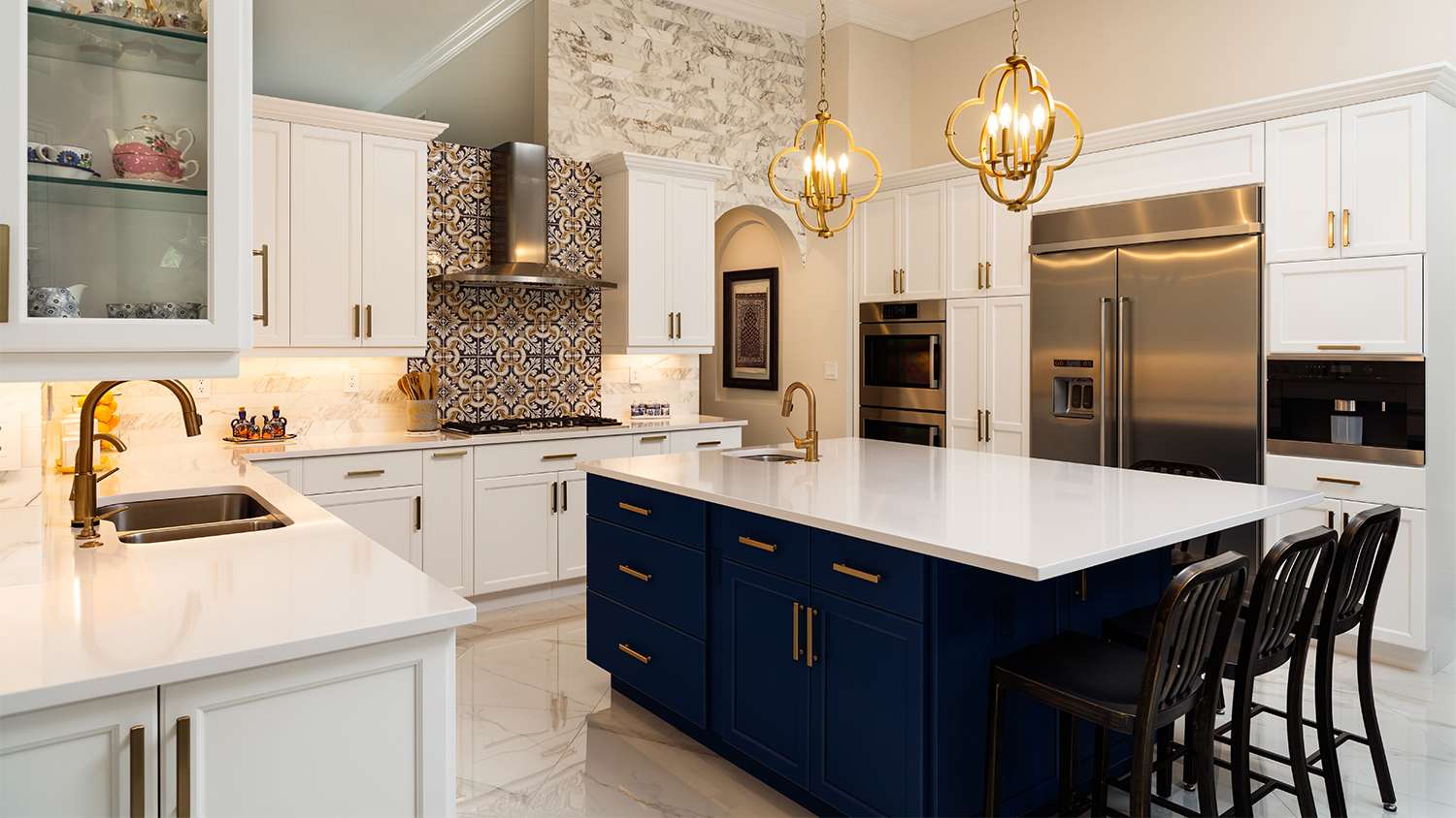 modern kitchen with island