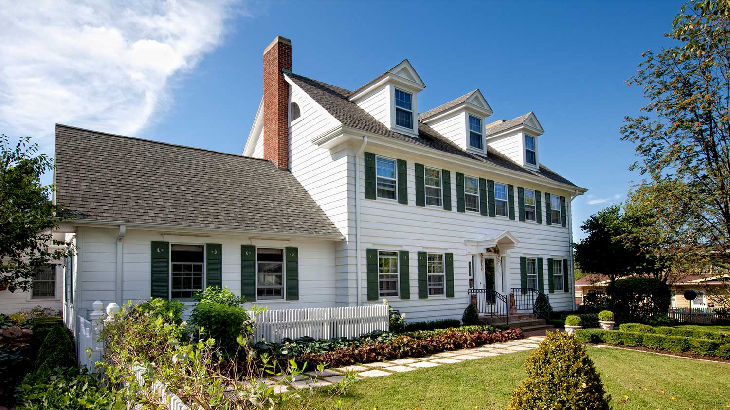 Two story country house with chimney