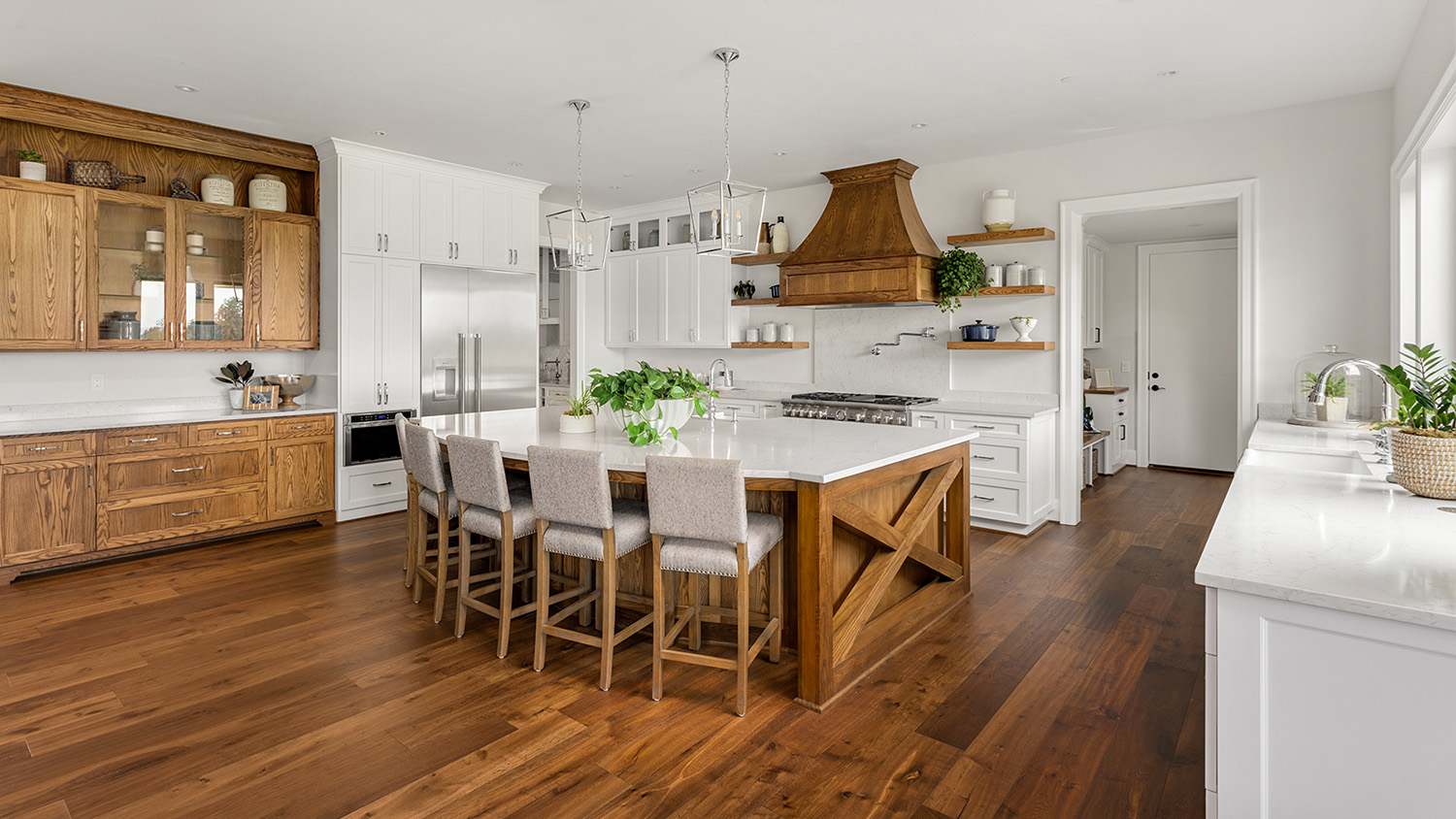 hardwood floor in kitchen