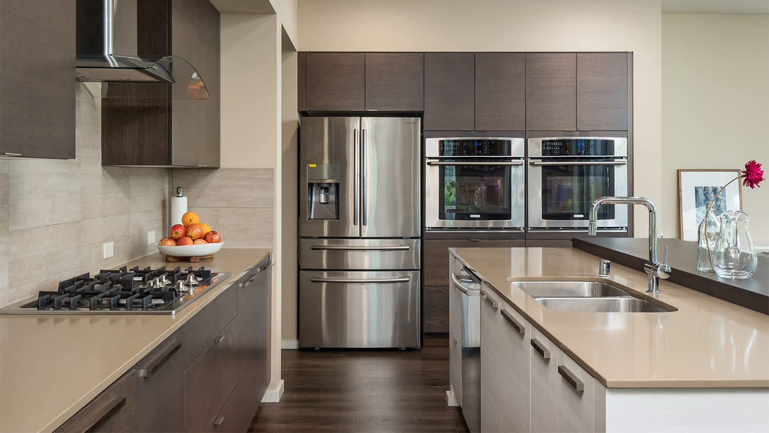 kitchen with built in fridge