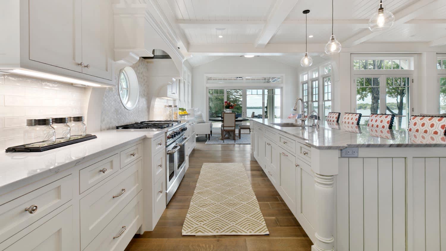An interior of a modern luxury kitchen