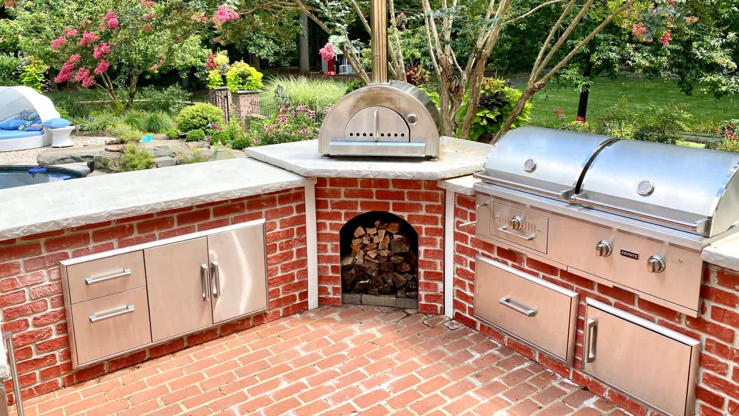 An outdoor pizza kitchen