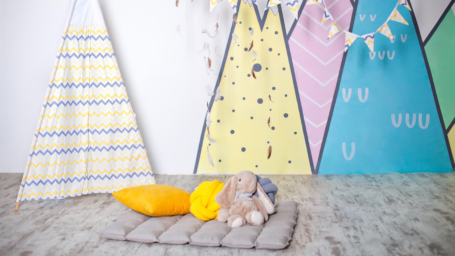 A stylish white modern kids room