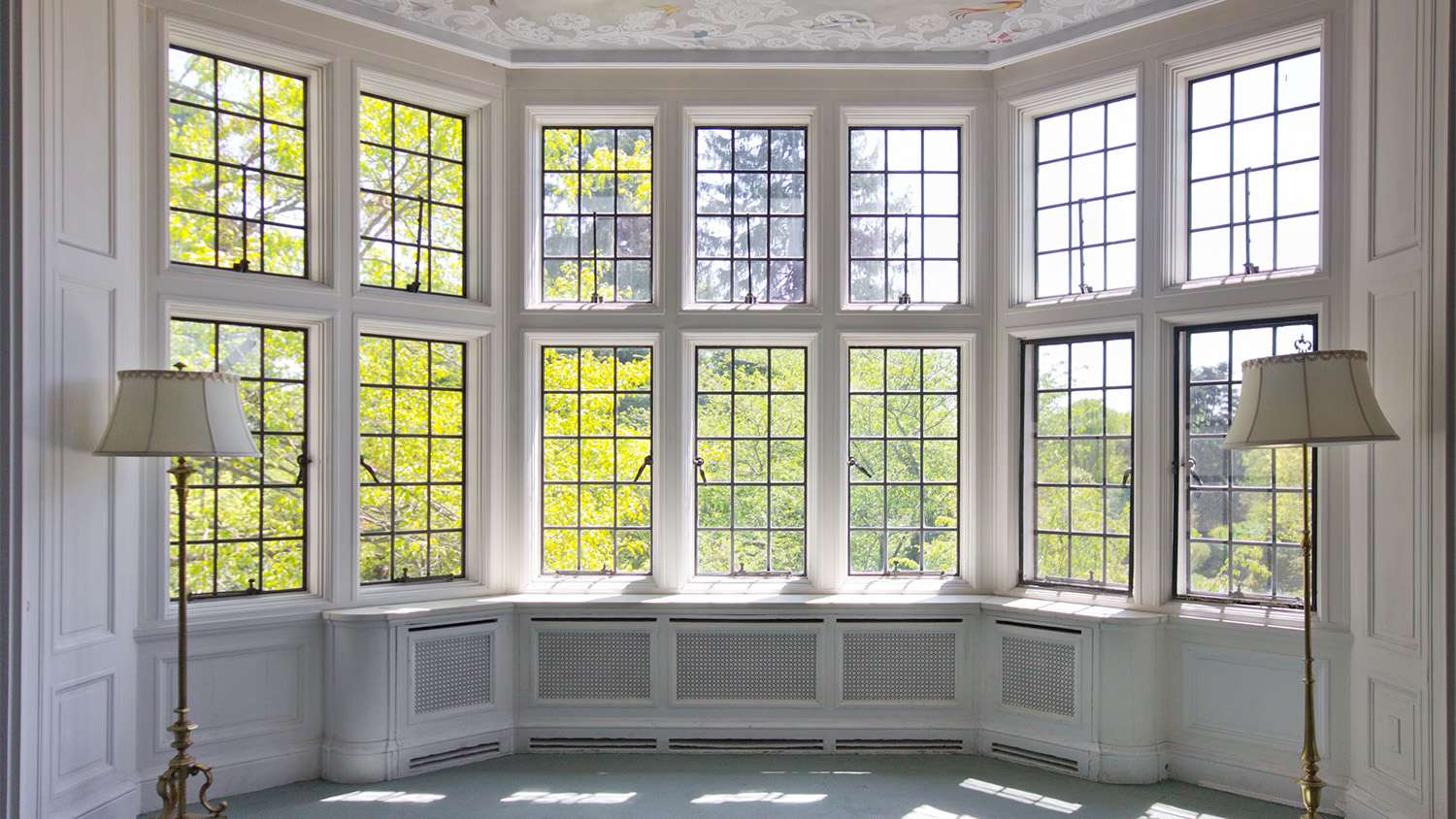 interior shot of house with bow windows
