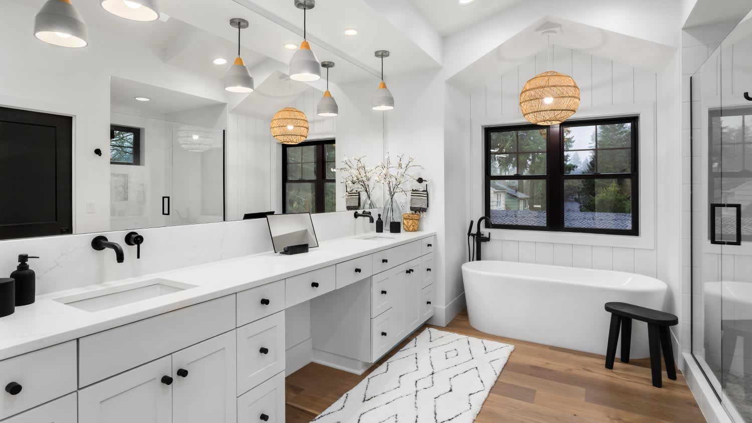 Modern double bathroom vanity
