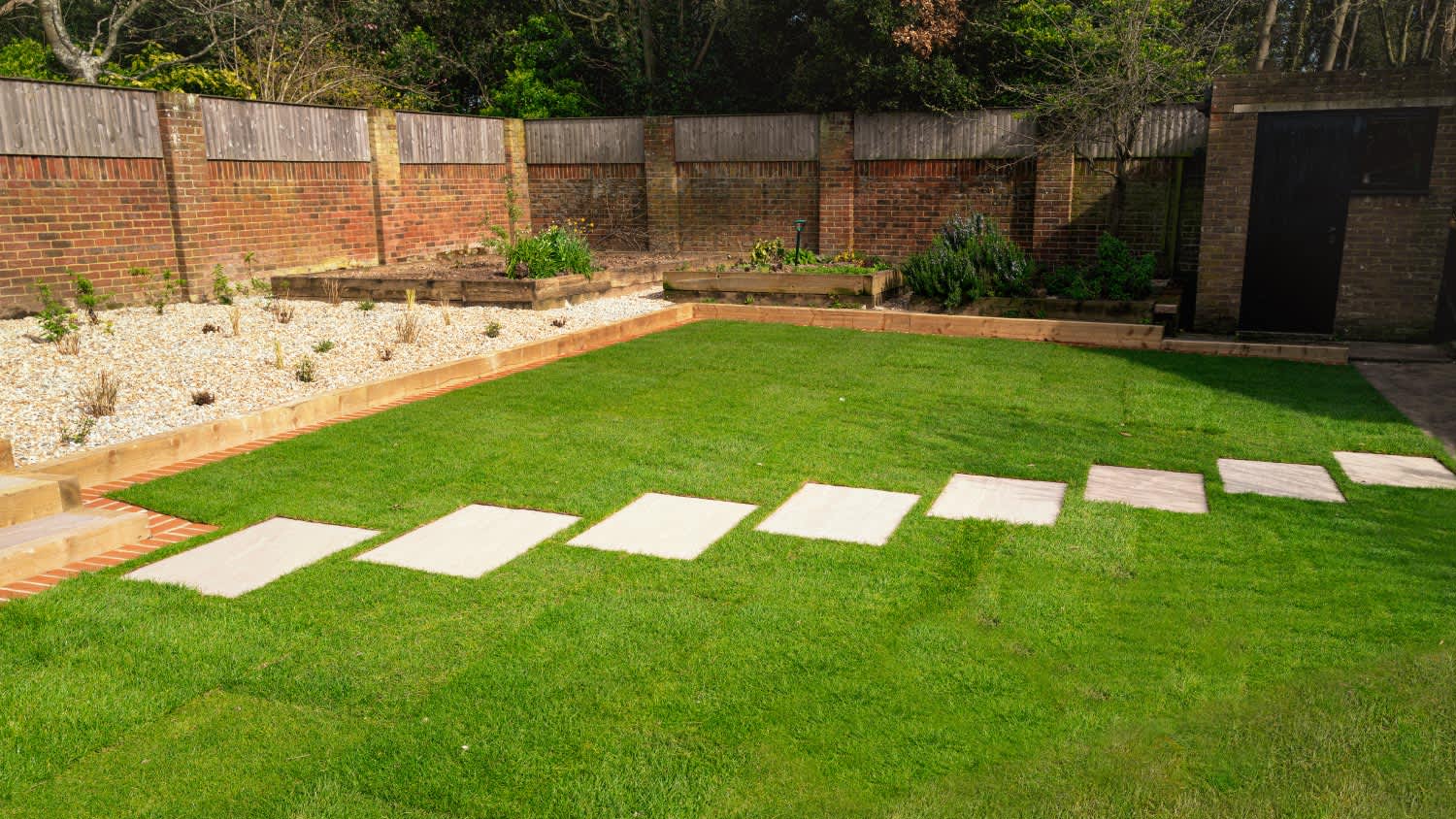 A stepping stone pathway in a garden