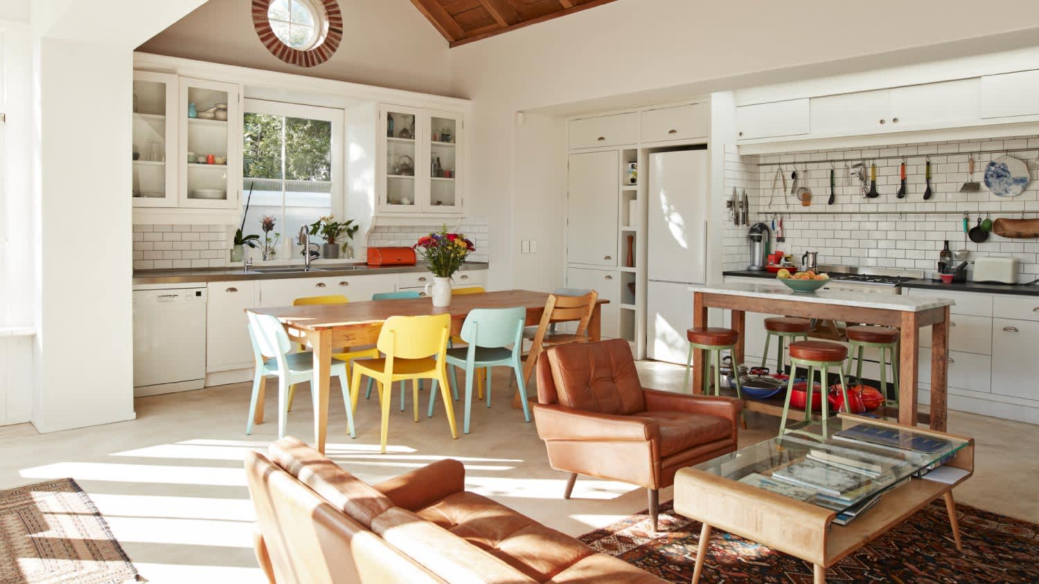 Interior of kitchen and living room