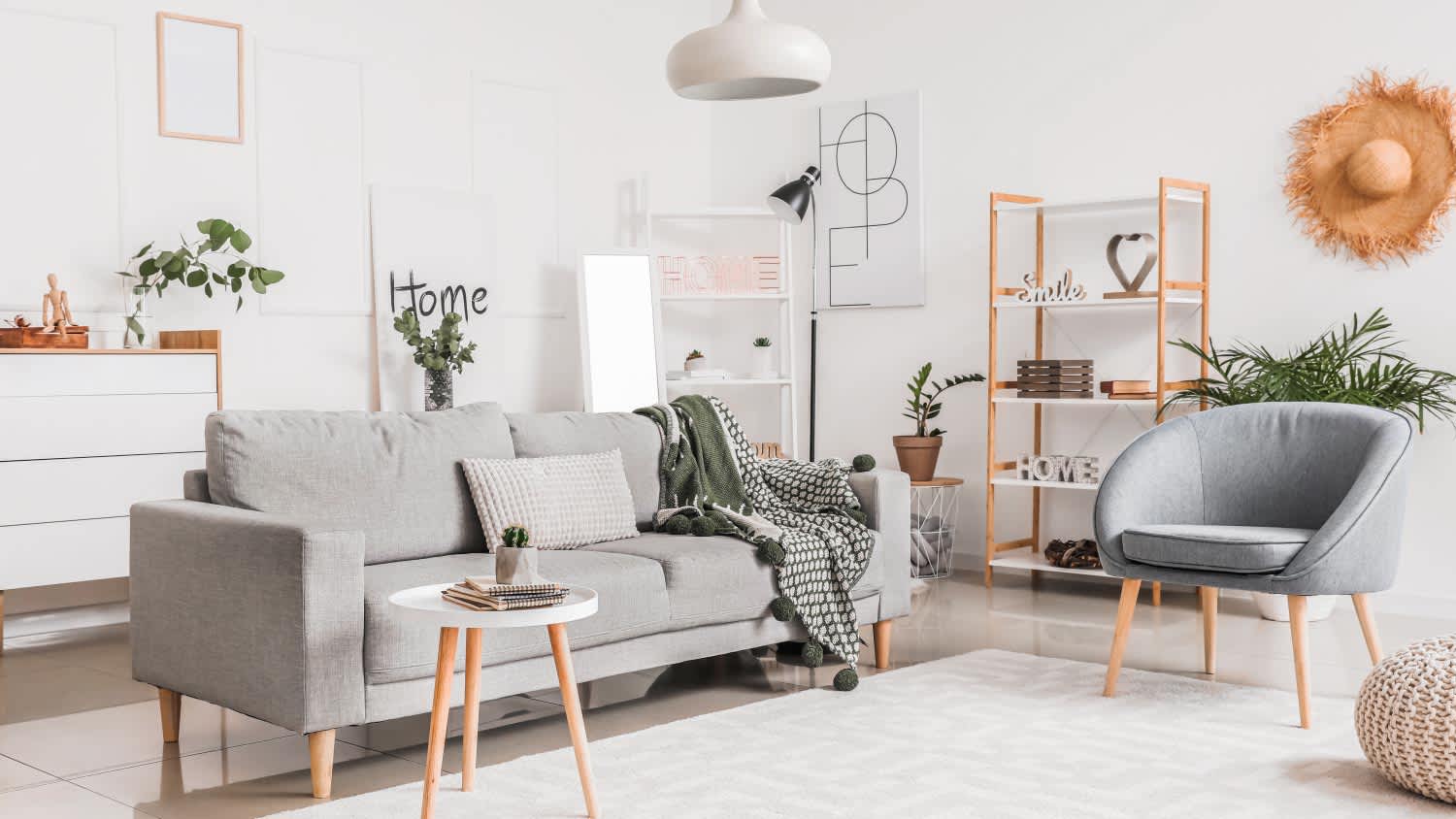 Interior of living room with fast furniture